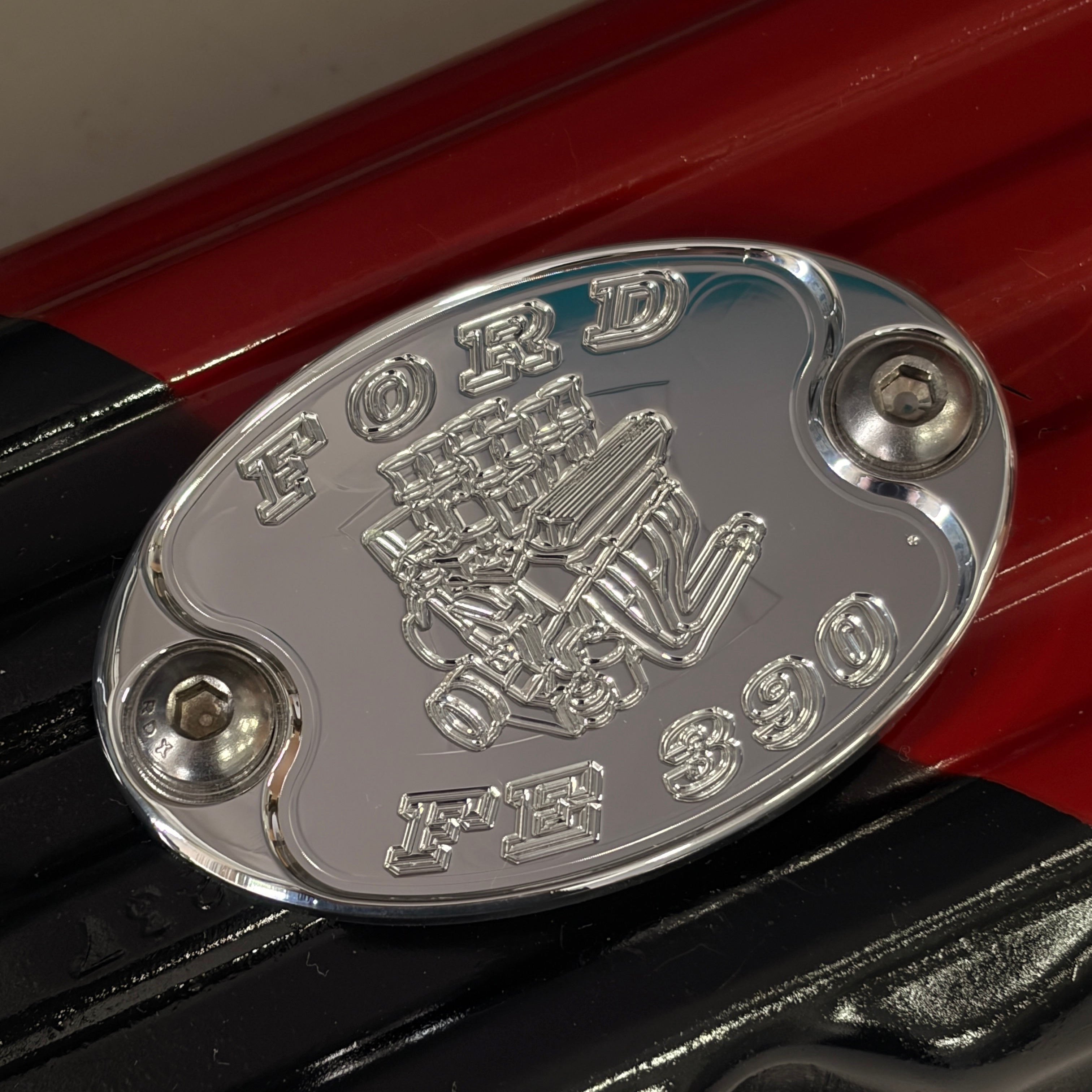 Mad4Metal Ford FE 390 Billet Aluminum Badge CNC Machined USA