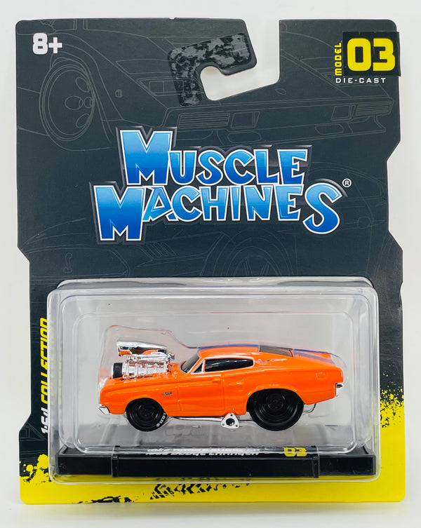 Muscle Machines 1966 Dodge Charger Hemi 1:64 Scale Diecast Car - Classic Collectible