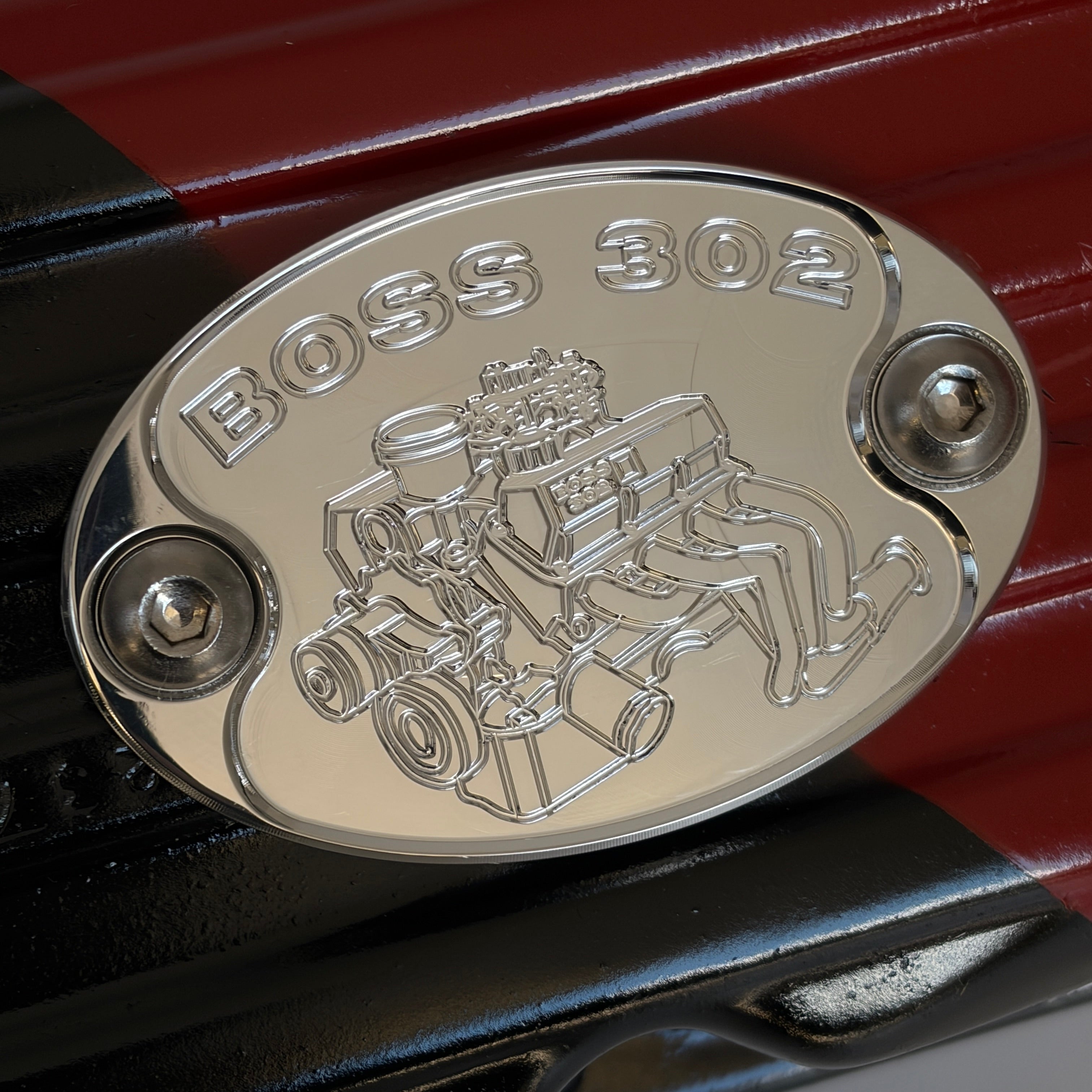 Mad4Metal Ford Boss 302 Billet Aluminum Badge Valve Cover Engine USA
