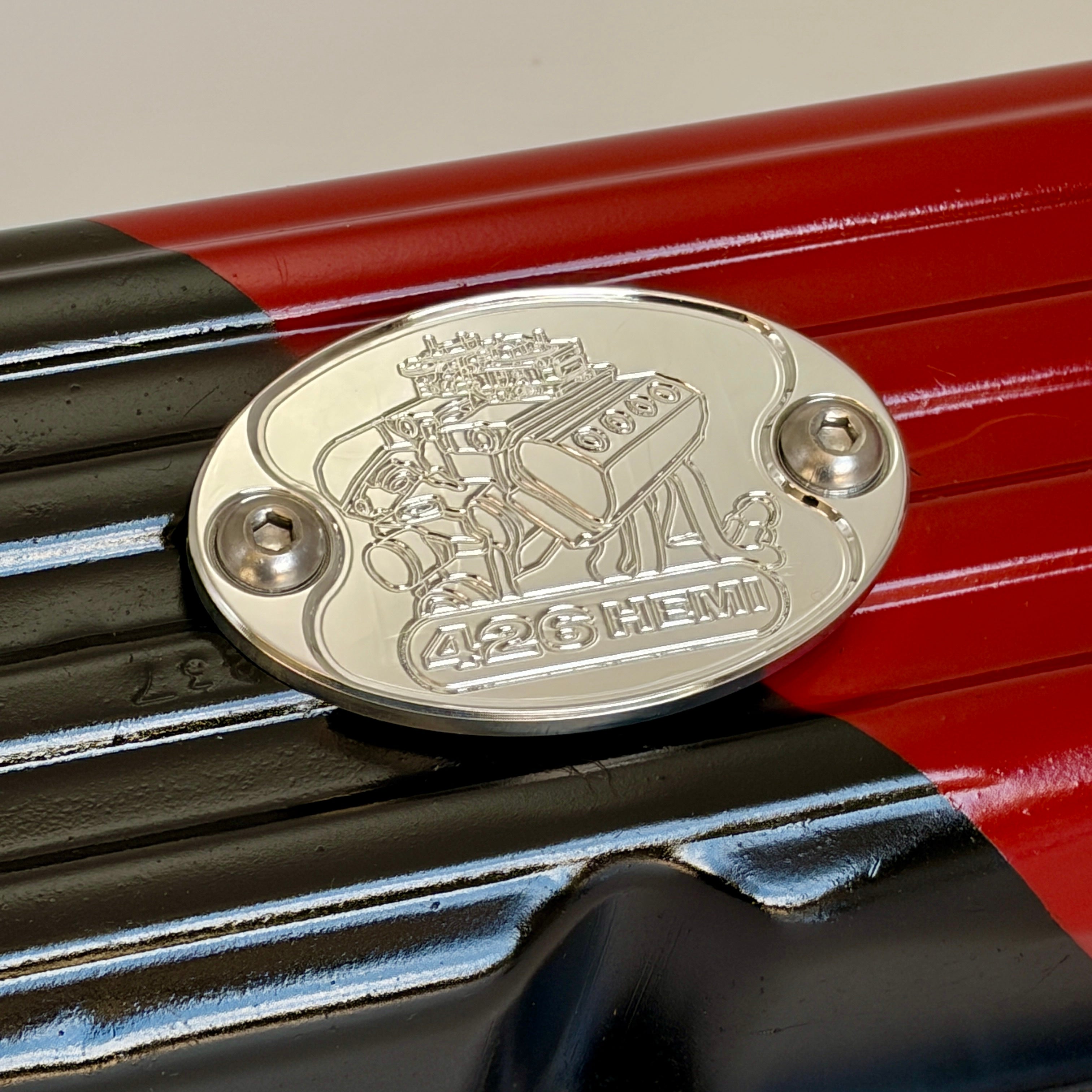 Mad4Metal 426 Hemi Billet Aluminum Badge Valve Cover Mopar USA