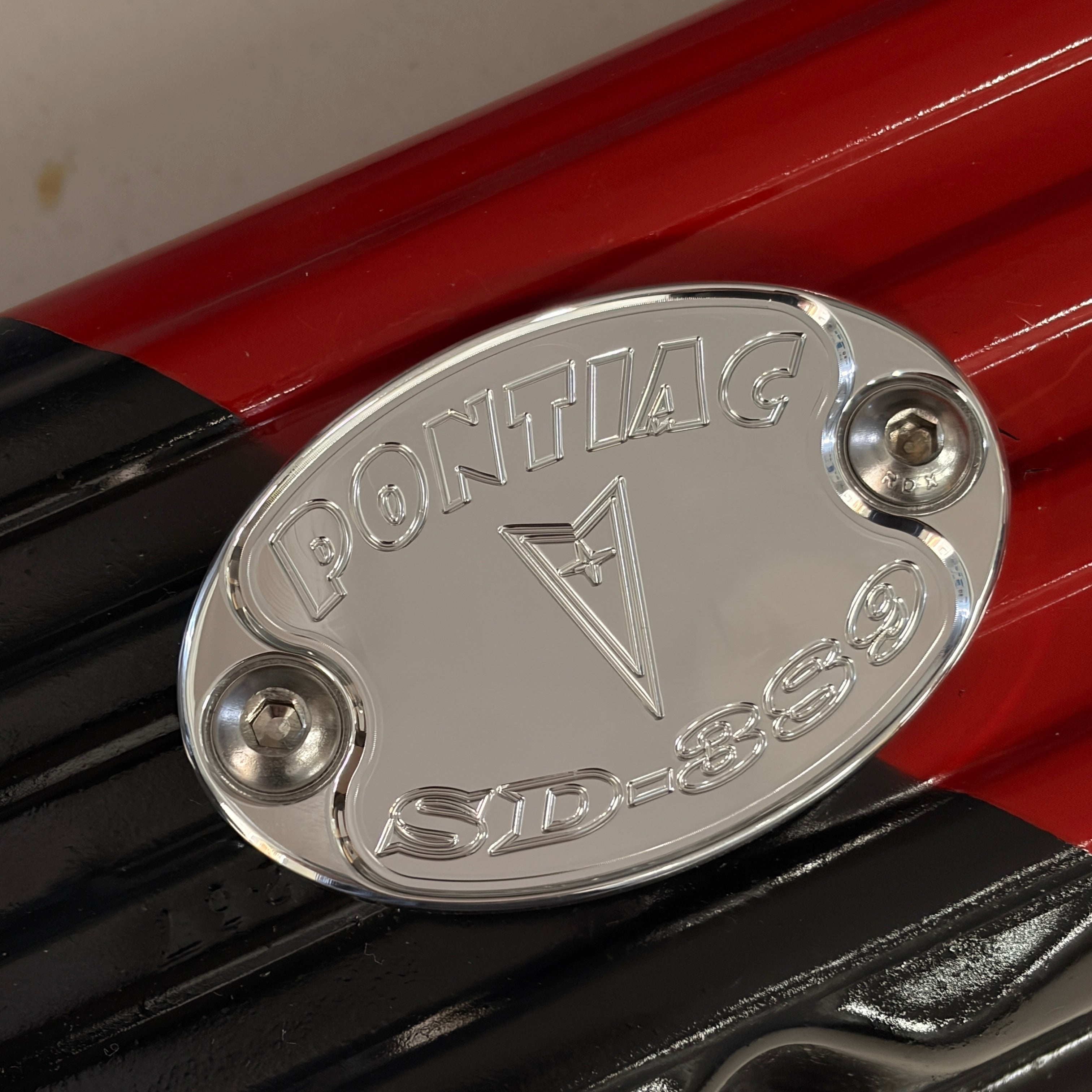 Mad4Metal Pontiac SD-389 Super Duty Billet Aluminum Badge CNC USA