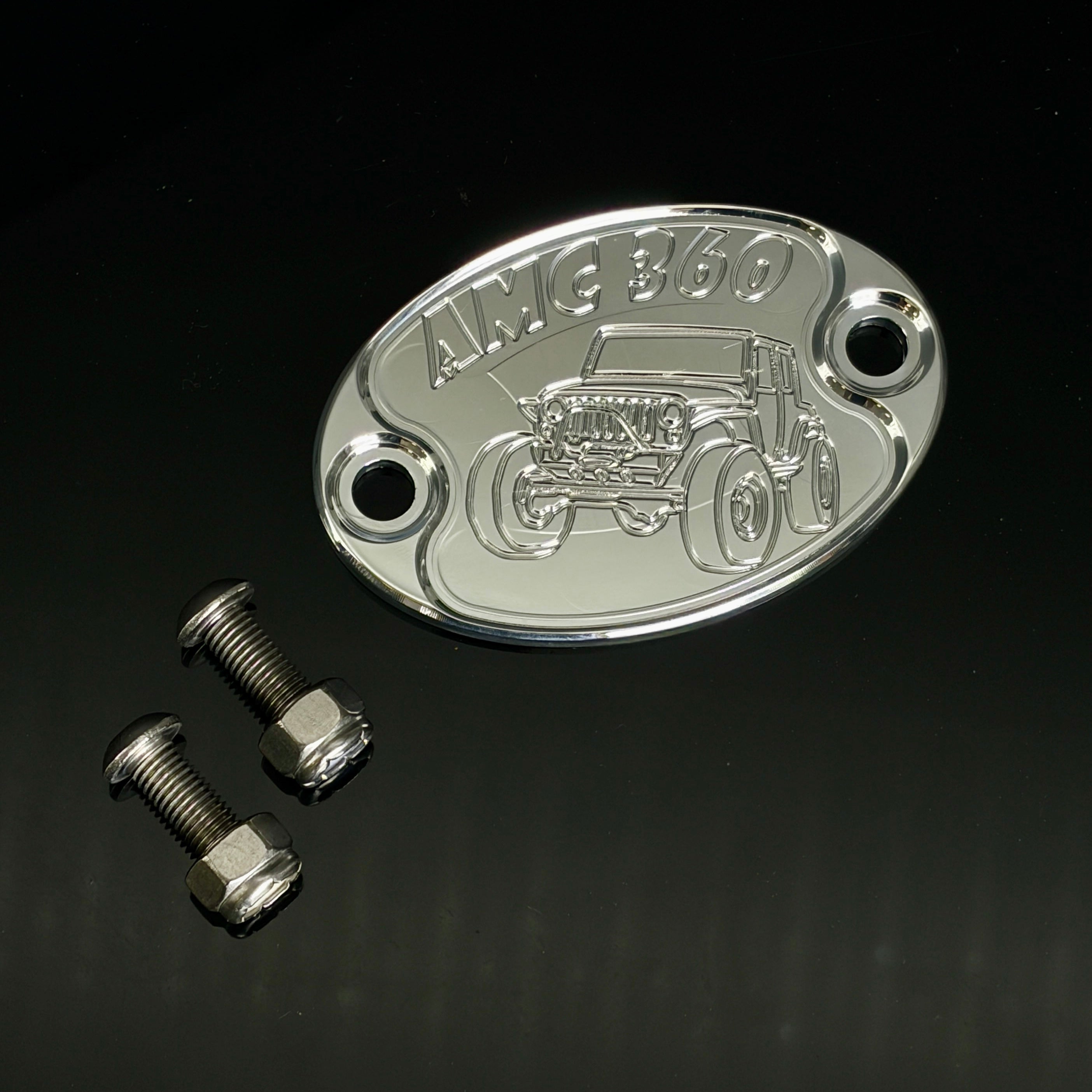 Mad4Metal Jeep AMC 360 V8 Billet Aluminum Badge CNC Machined USA