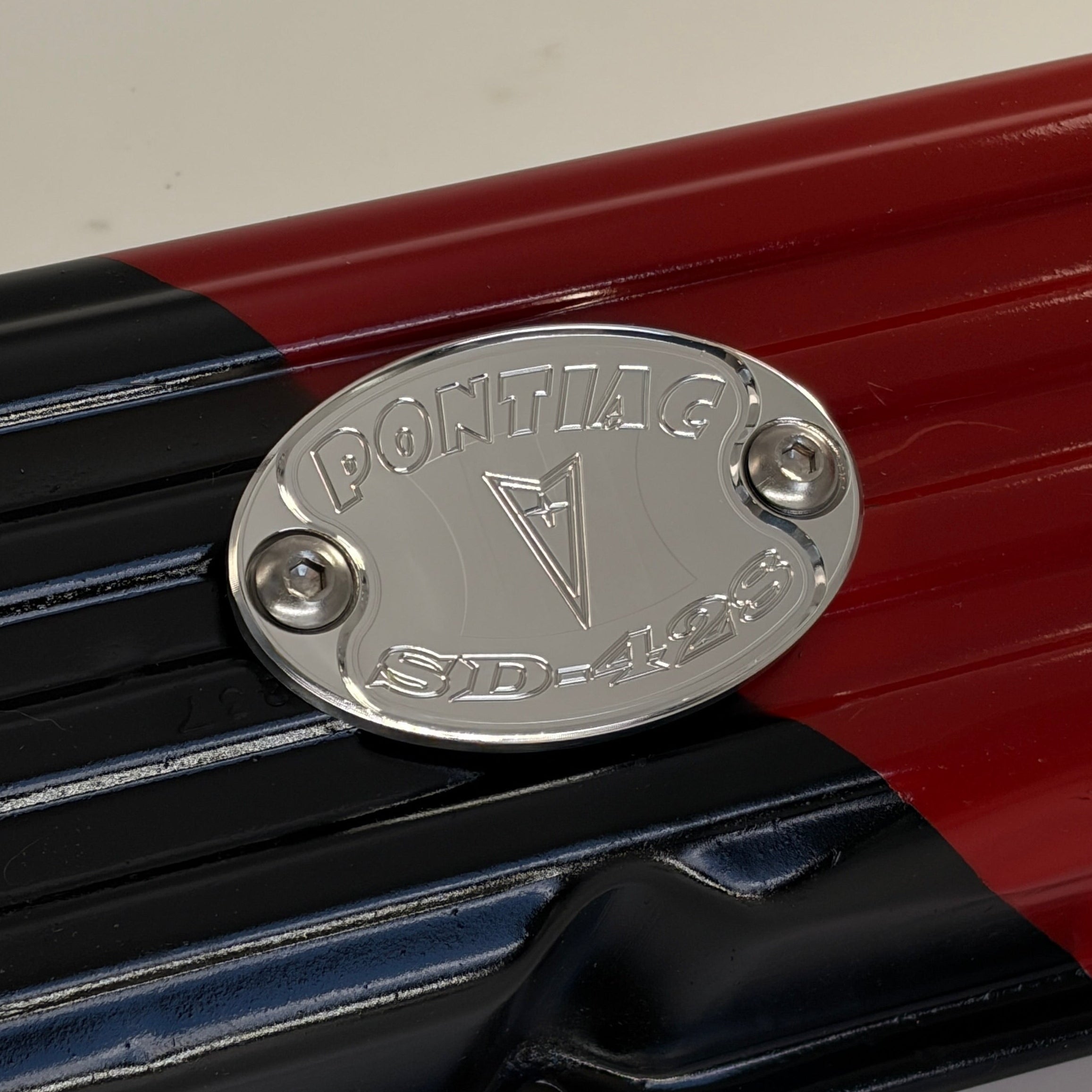 Mad4Metal Pontiac 428 Super Duty Billet Aluminum Badge Valve Cover USA