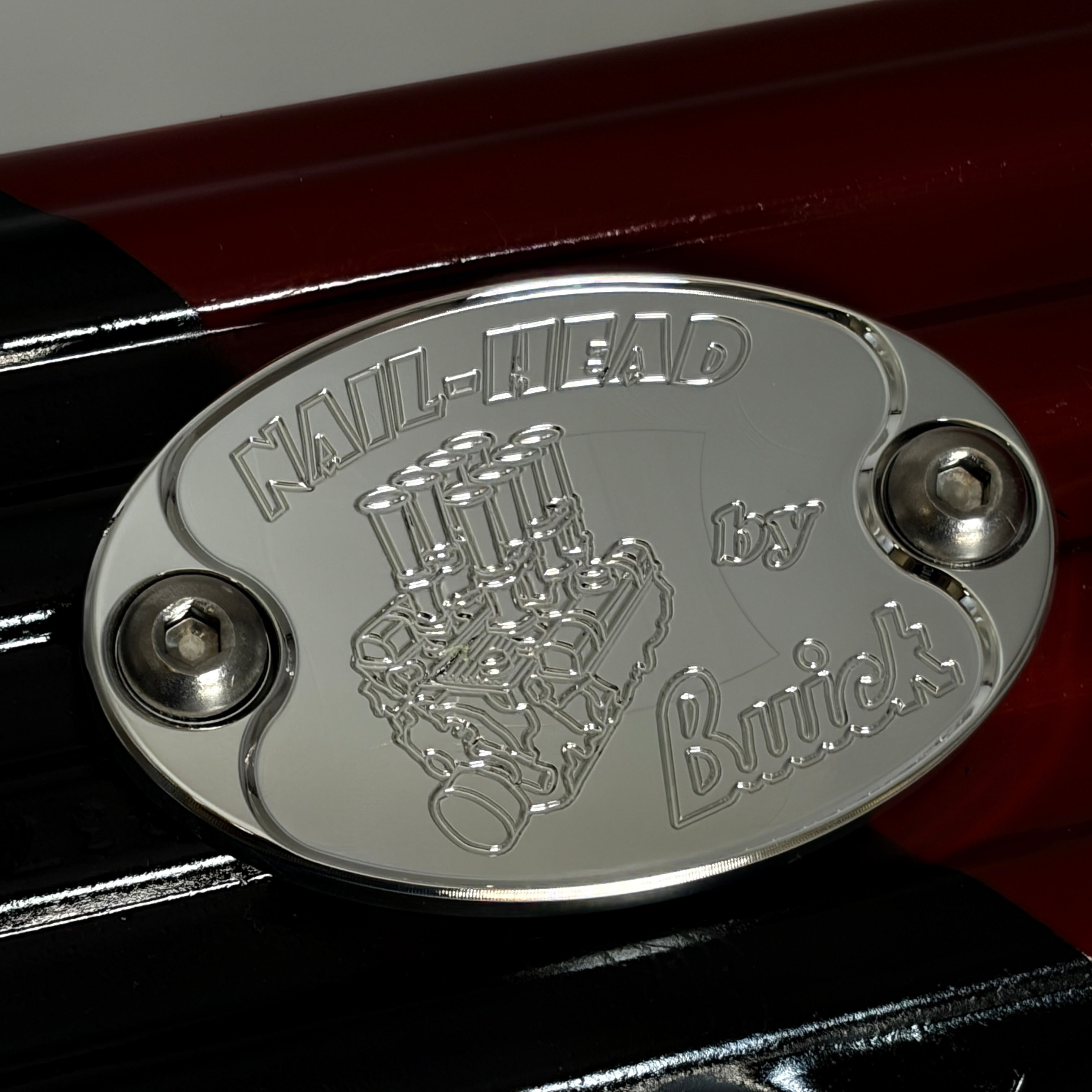 Mad4Metal Buick Nailhead Hilborn Injected Billet Aluminum Badge USA