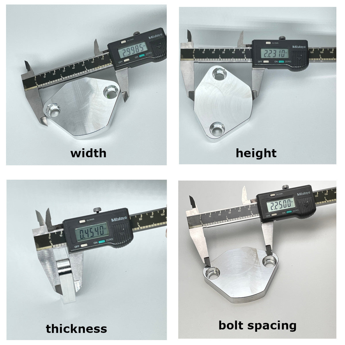EGR universal caliper measurements showing precise dimensions for pre-1987 domestic import engines Fel-Pro 70978 gasket compatibility