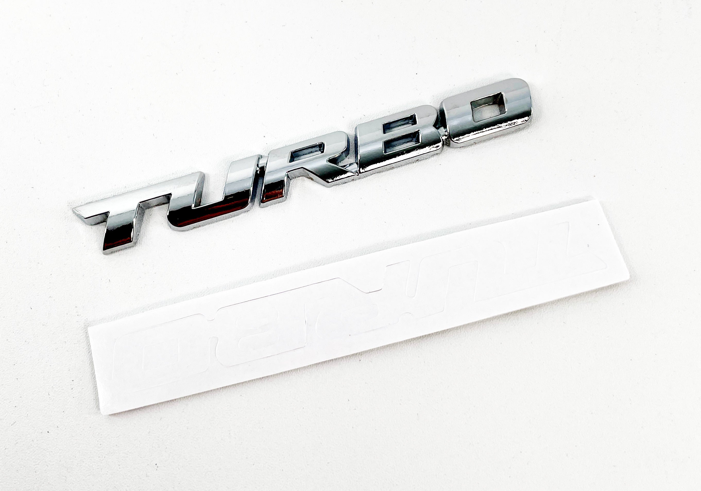 Chrome Trendy TURBO Symbol Automobile Decal Vehicle Metallic 3D Logo Stick On Badge