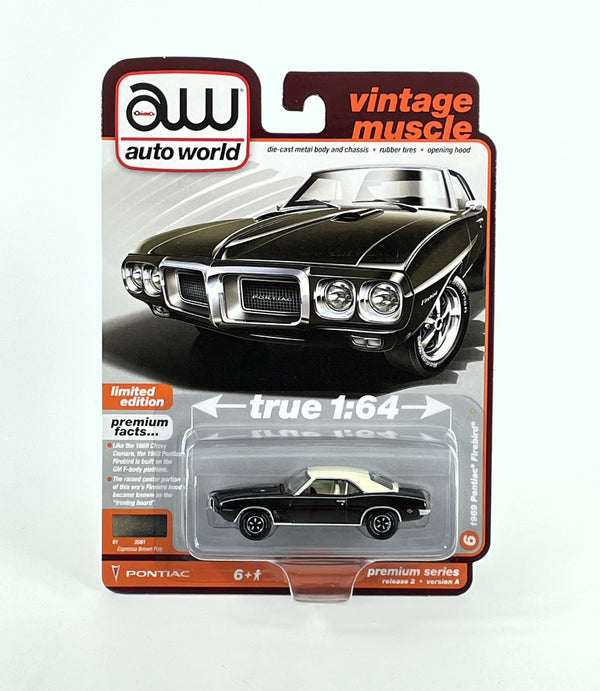 AW Auto World Diecast Cars 1 64 1969 Pontiac Firebird Auto World Muscle R2