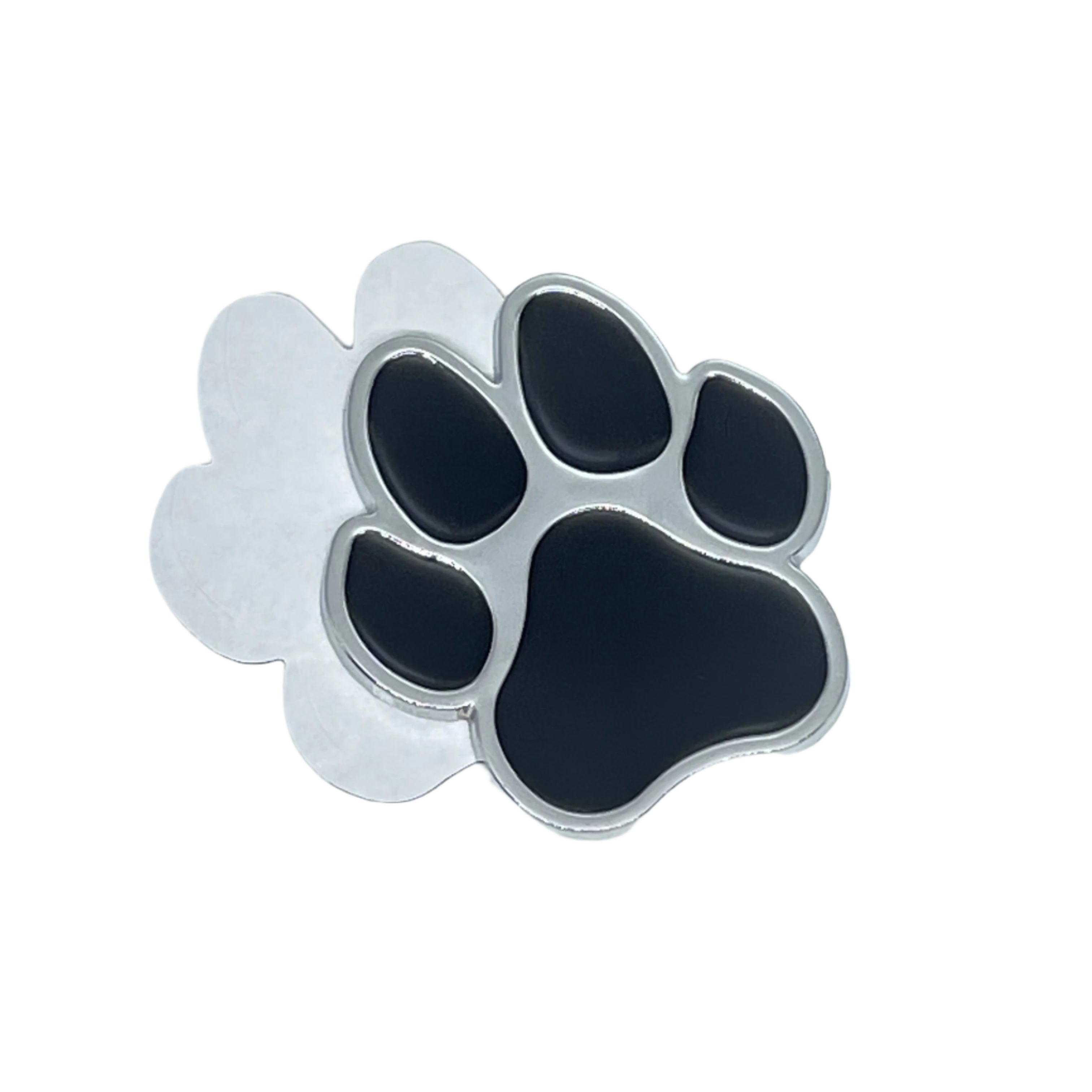 3D Chrome Dog Paw Print Car Decal - Metallic Pet Emblem for Vehicles & Motorcycles