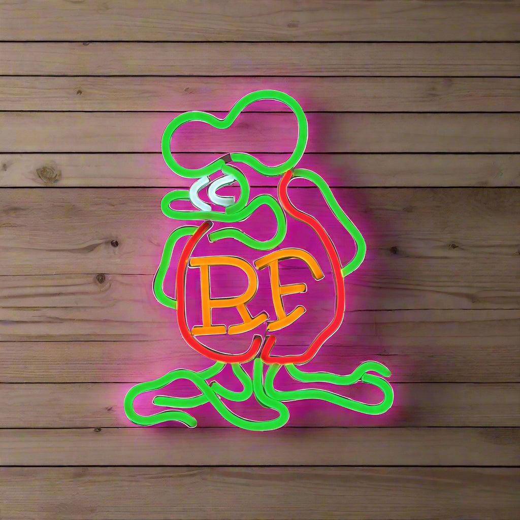 Vibrant Cartoon Rat LED Neon Sign - USB-Powered Dimmable Wall Art for Room Decor