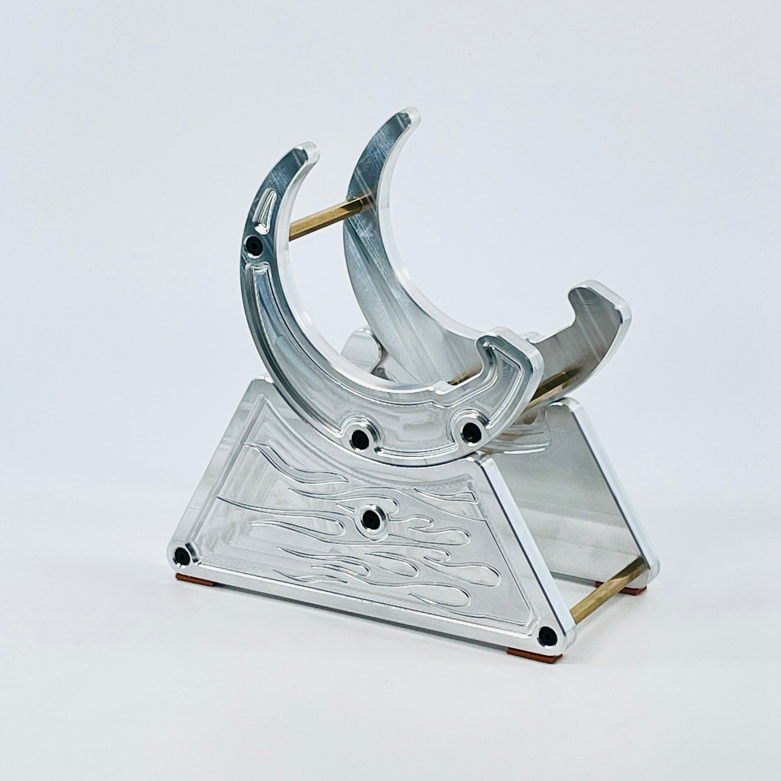CNC Metal Phone Stand | Hot Rod Flames Design | Car Enthusiast Gift | Made in USA