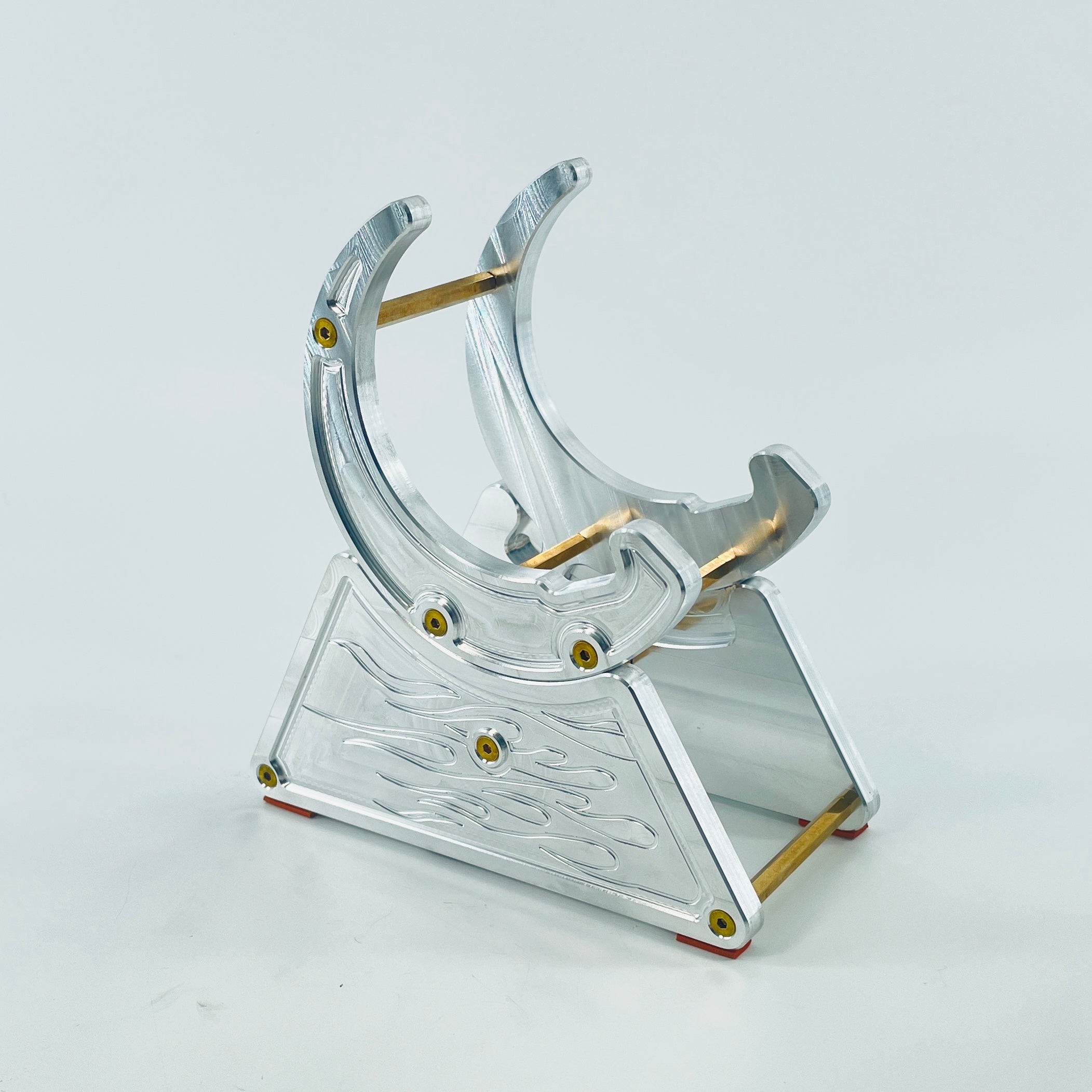 CNC Metal Phone Stand | Hot Rod Flames Design | Car Enthusiast Gift | Made in USA
