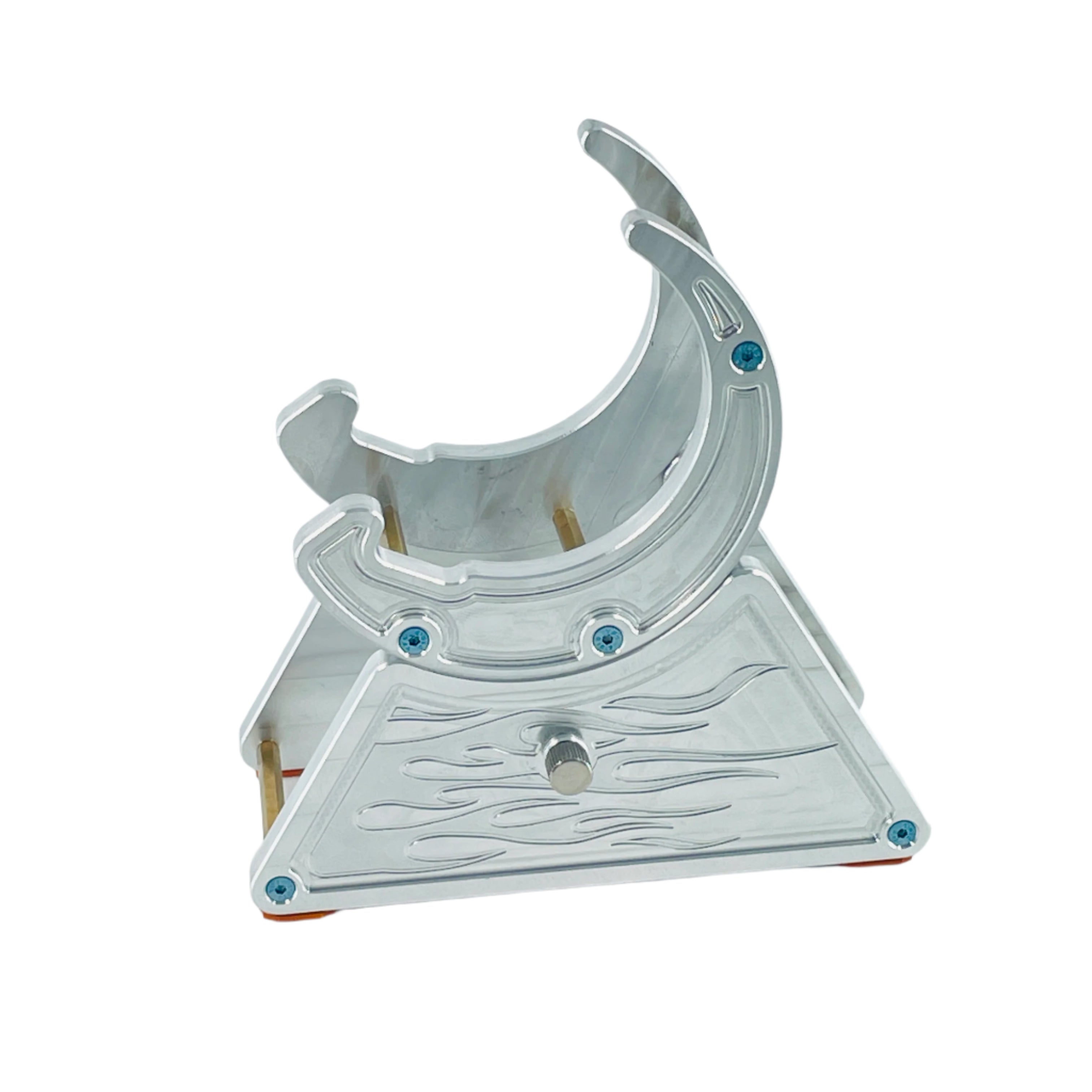 CNC Metal Phone Stand | Hot Rod Flames Design | Car Enthusiast Gift | Made in USA