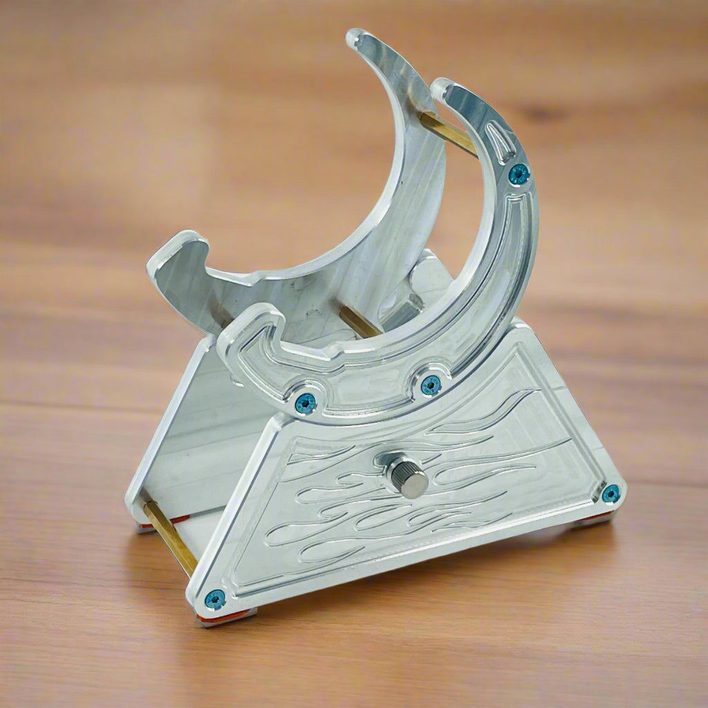 CNC Metal Phone Stand | Hot Rod Flames Design | Car Enthusiast Gift | Made in USA