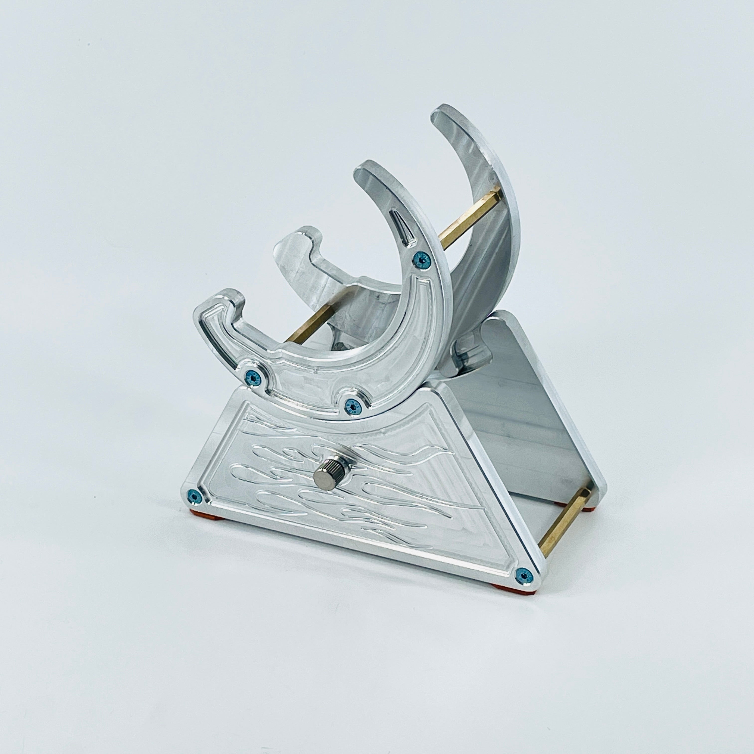 CNC Metal Phone Stand | Hot Rod Flames Design | Car Enthusiast Gift | Made in USA