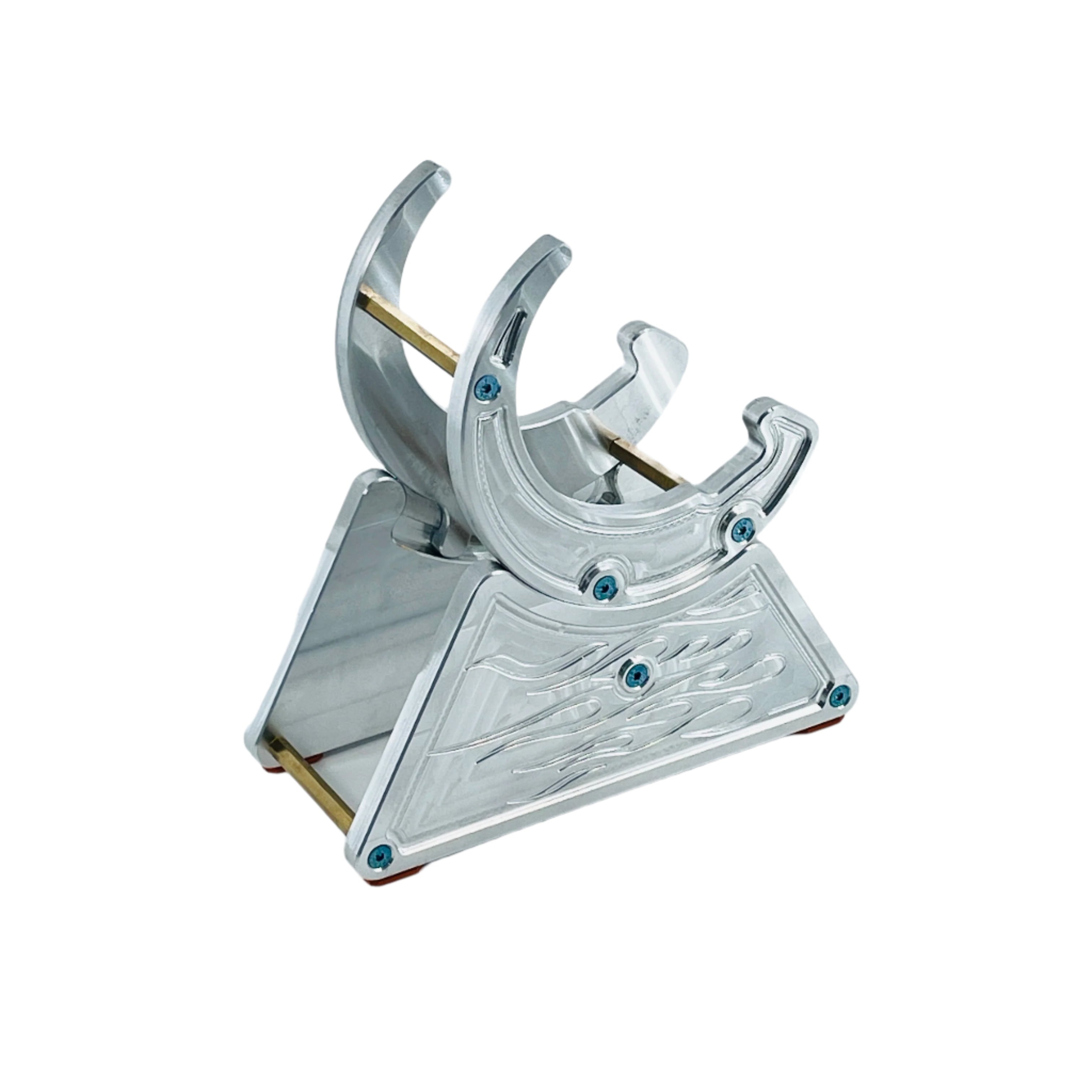 CNC Metal Phone Stand | Hot Rod Flames Design | Car Enthusiast Gift | Made in USA