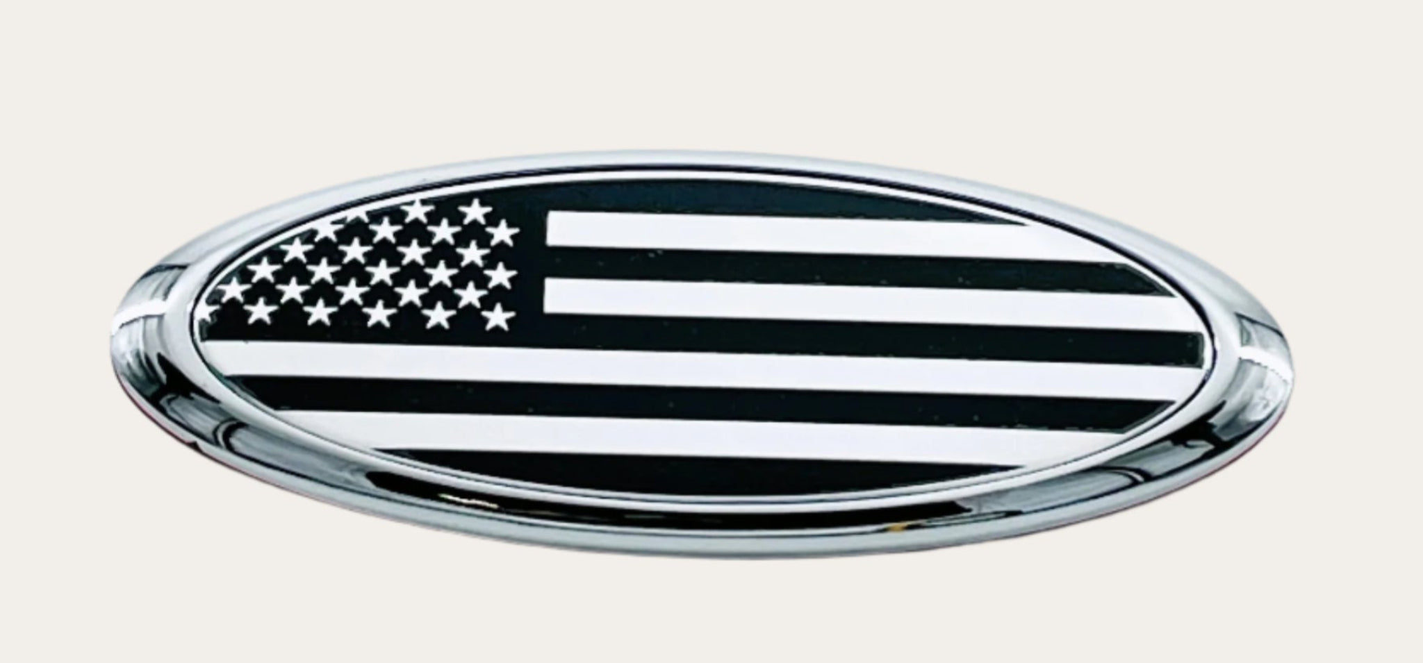 "Chrome American Flag Emblem - 6 Inch Car or Truck Badge, Patriotic Decal"