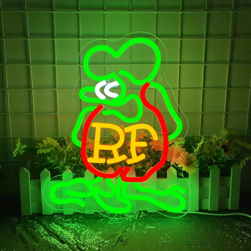 Vibrant Cartoon Rat LED Neon Sign - USB-Powered Dimmable Wall Art for Room Decor