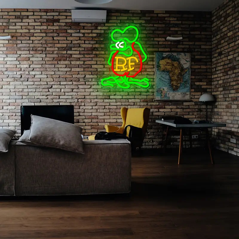 Vibrant Cartoon Rat LED Neon Sign - USB-Powered Dimmable Wall Art for Room Decor