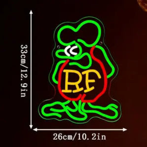 Vibrant Cartoon Rat LED Neon Sign - USB-Powered Dimmable Wall Art for Room Decor