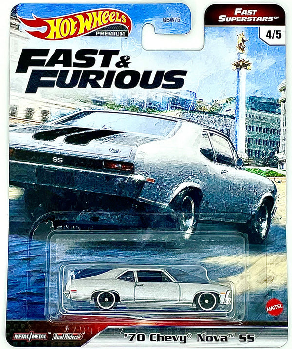 1970 Chevy Nova SS Silver Hot Wheels Premium Fast & Furious 4/5 Die Cast Car 1:64