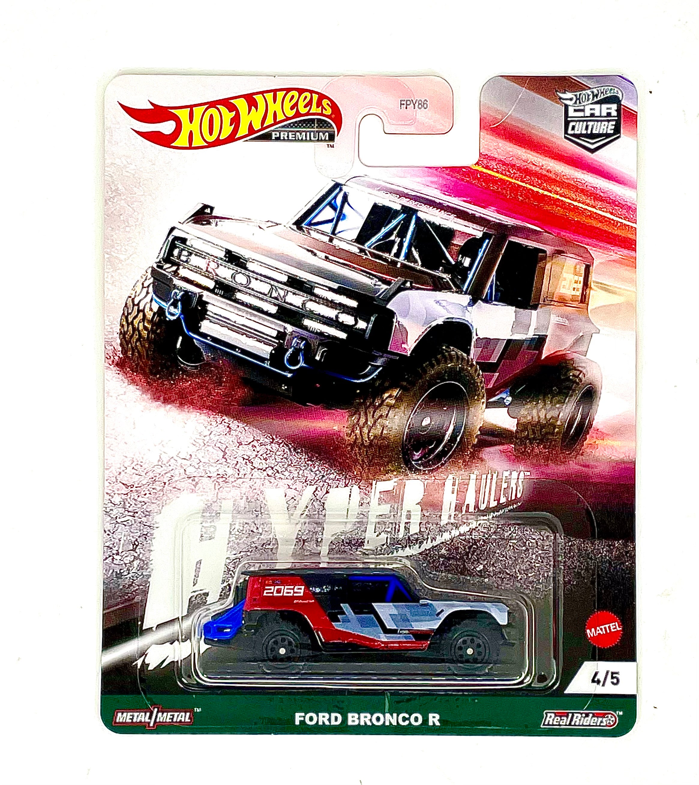 2021 Ford Bronco R Car Culture Hot Wheels Premium 4/5 Real Riders Die Cast 1:64