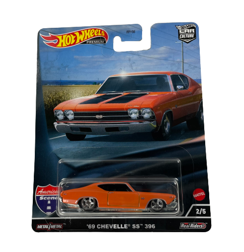 1969 Chevelle SS 396 Orange Hot Wheels Premium Car Culture 2/5 Die Cast Car 1:64