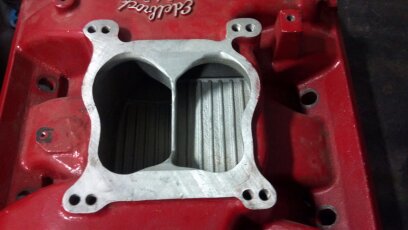 Carburetor Spacer Adapter 455 Buick Edelbrock B4B Intake to Holley Stage2