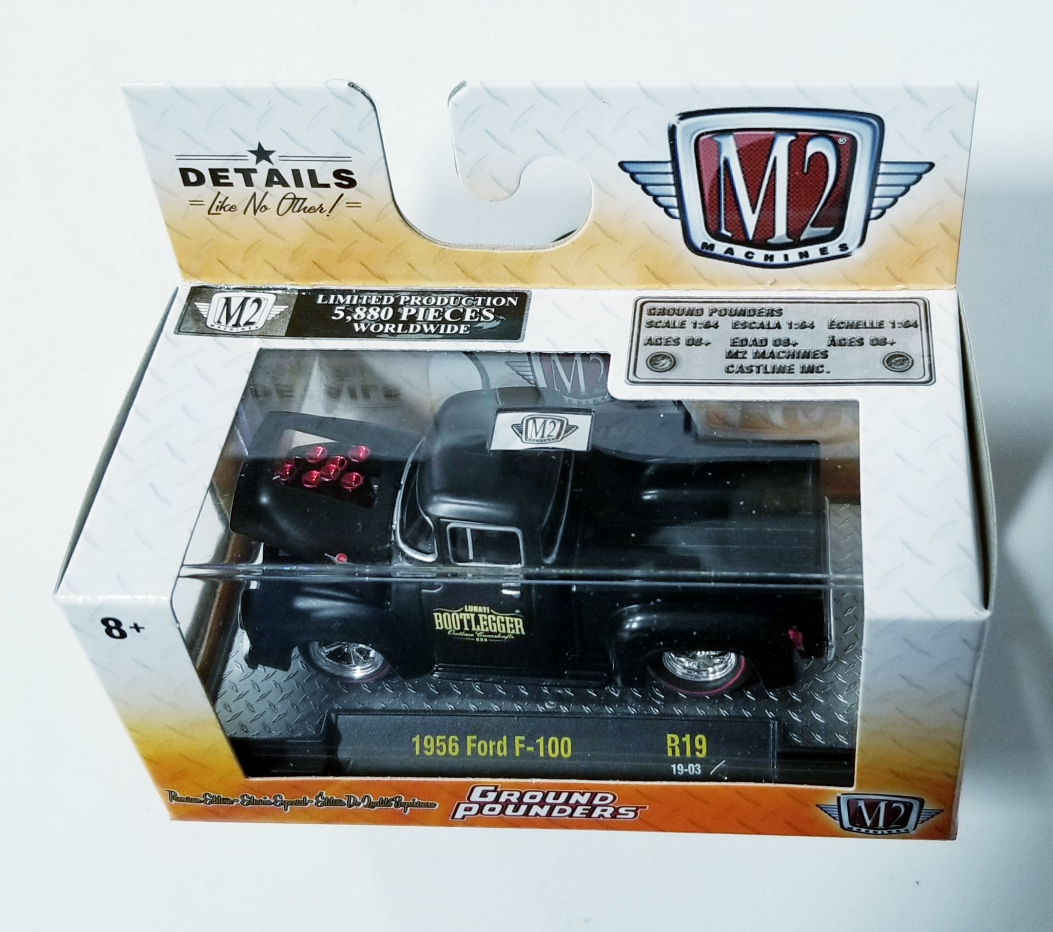 M2 Machines 1956 Ford F-100 Terra Engineering Ground Pounders R29 Black 1:64