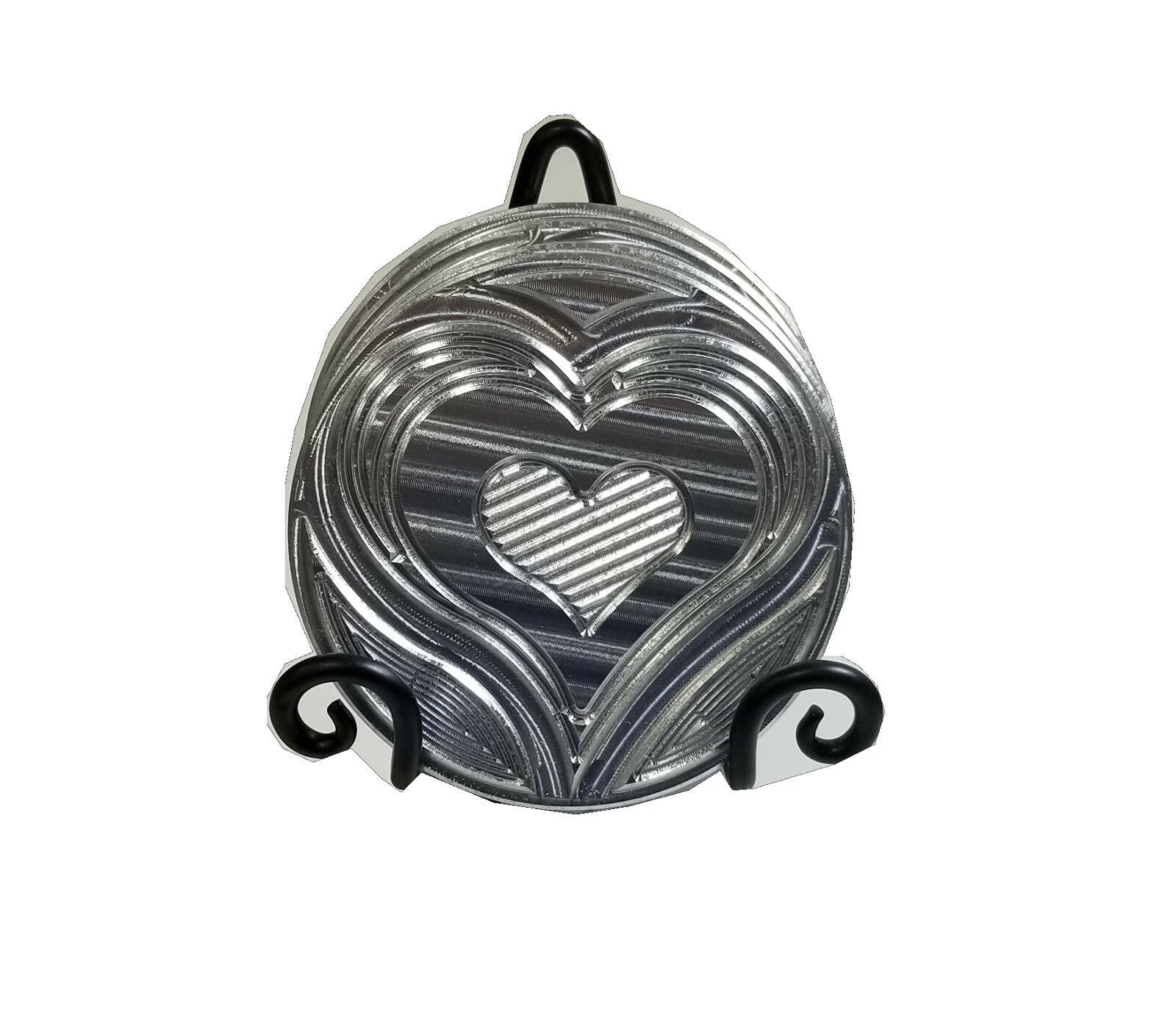 Wire Coaster Holder, Black, 2 Post Heavy Wire Scroll for 4" Round Coasters