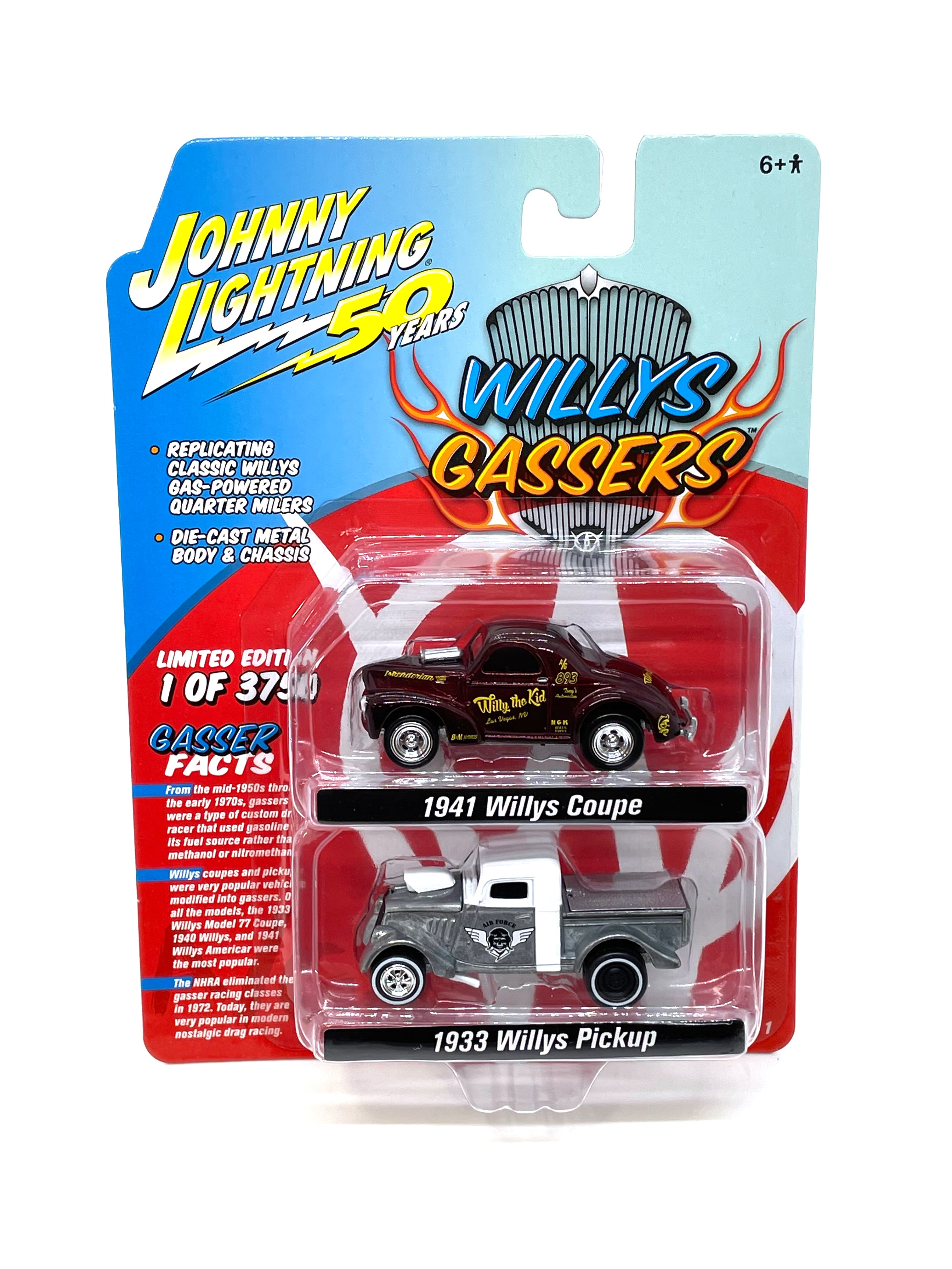 Johnny Lightning Willys Gassers 50 years 2-Pack 41 Coupe & 33 Pickup Scale 1 64