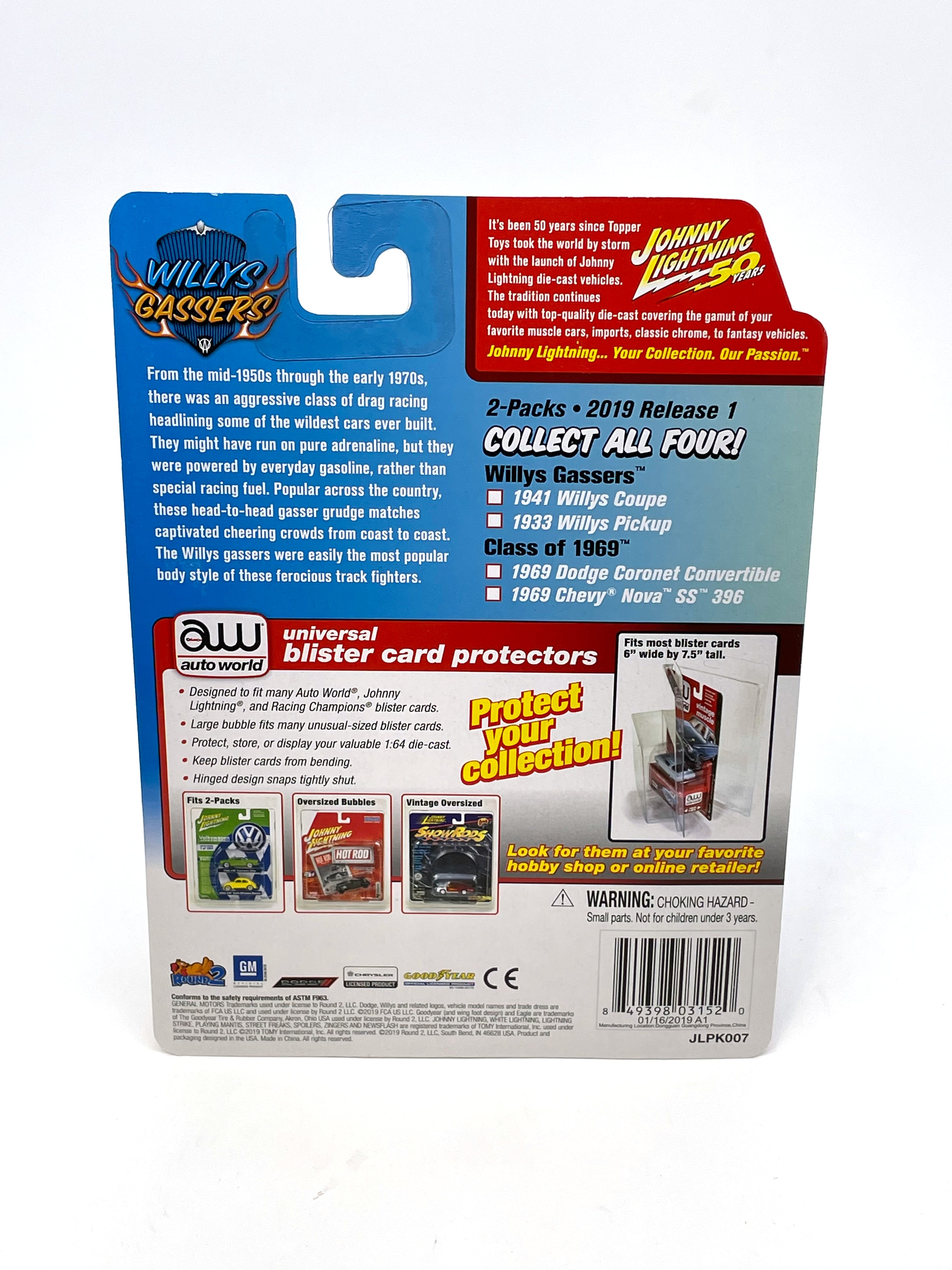 Johnny Lightning Willys Gassers 50 years 2-Pack 41 Coupe & 33 Pickup Scale 1 64