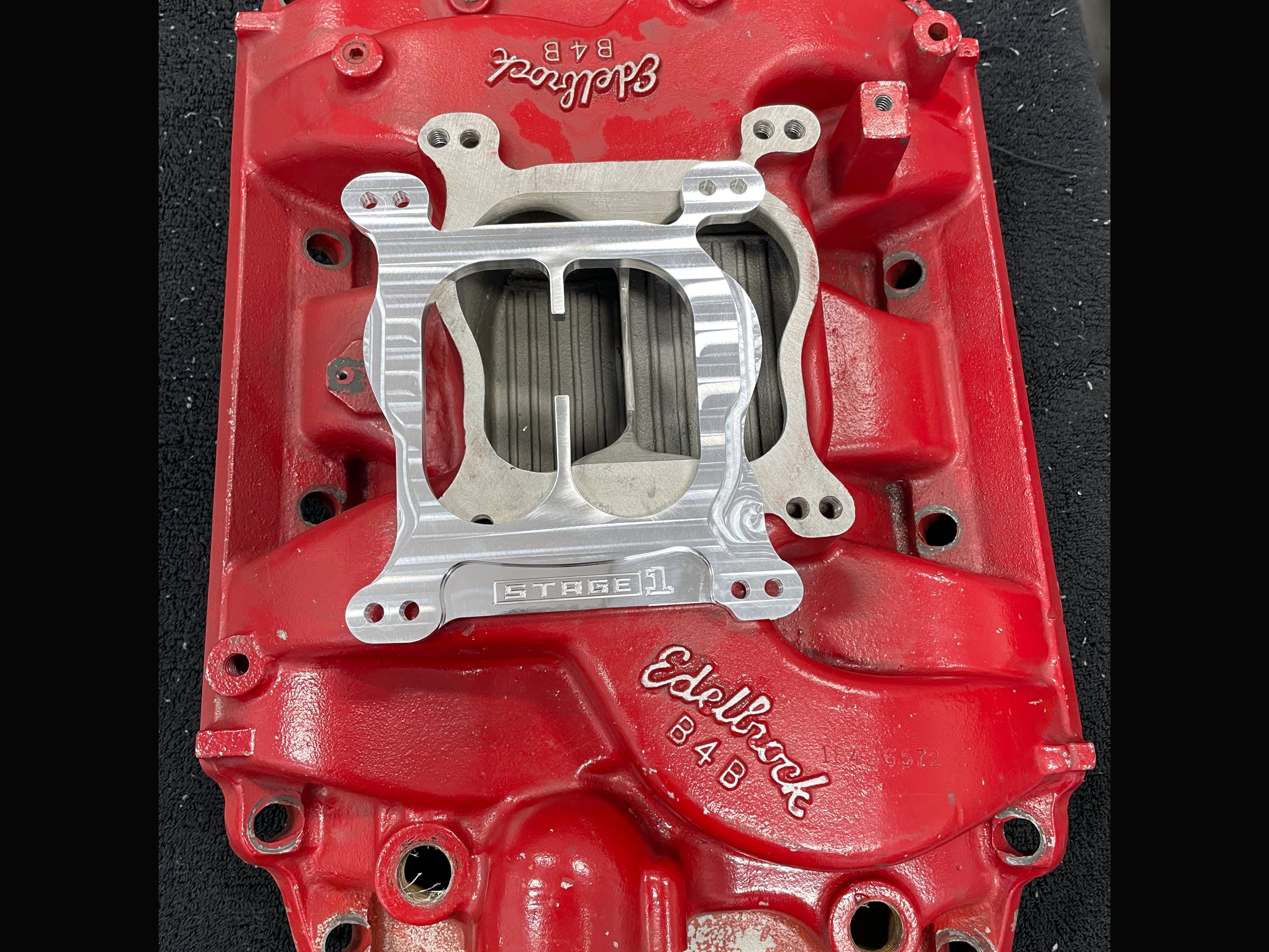 Carburetor Spacer Adapter 455 Buick Edelbrock B4B Intake to Holley Stage2