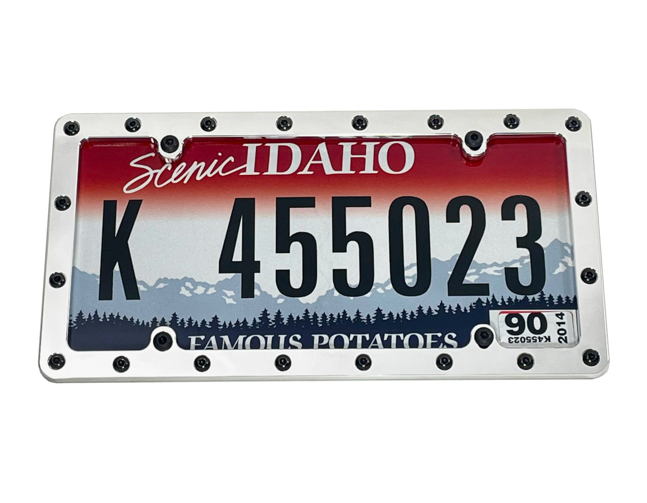 Billet Aluminum License Plate Frame |Thick Riveted Design | Heavy Duty | Made in USA