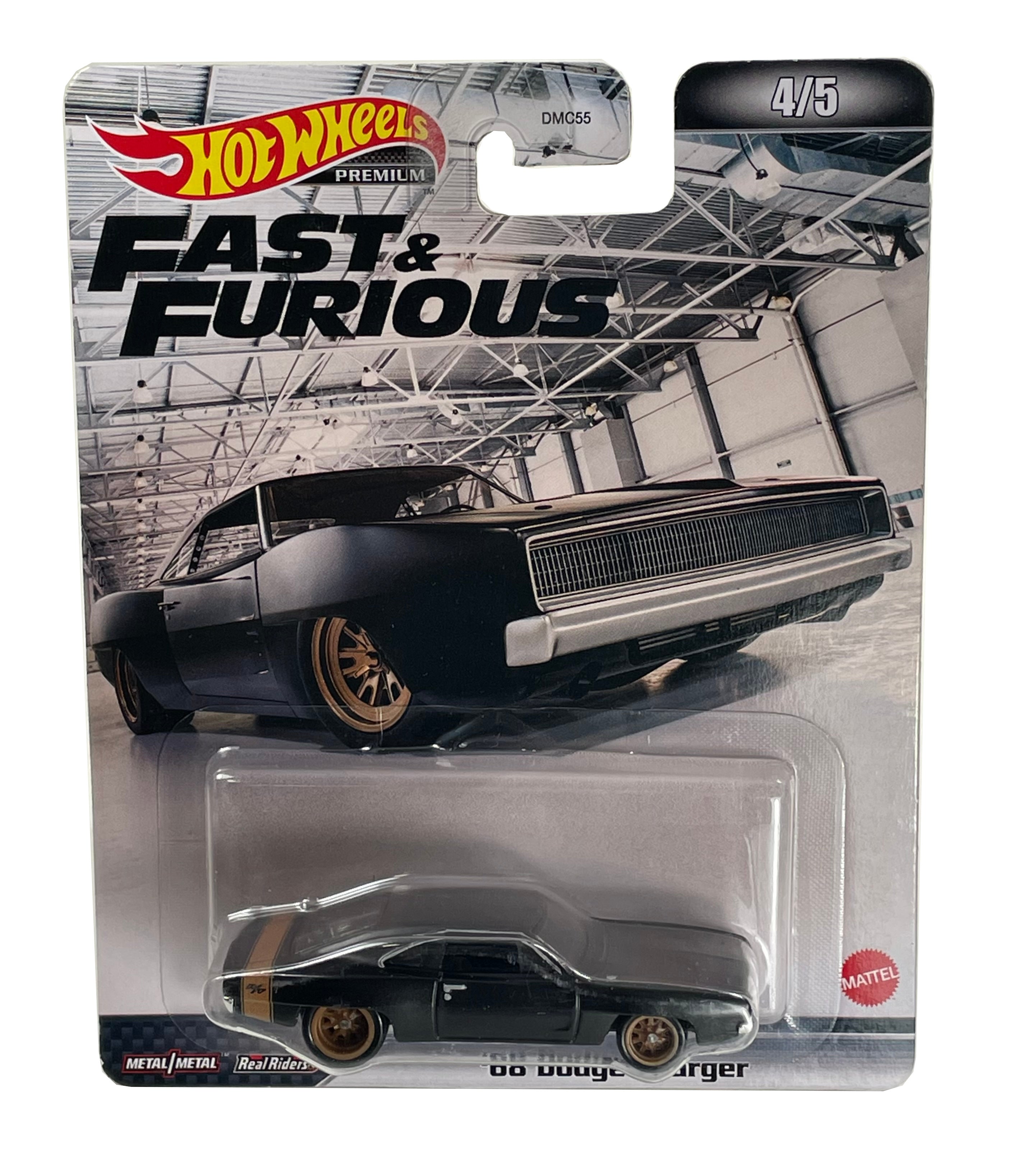 1968 Dodge Charger R/T Black Tan Hot Wheels Premium Fast & Furious 4/5 Die Cast 1:64