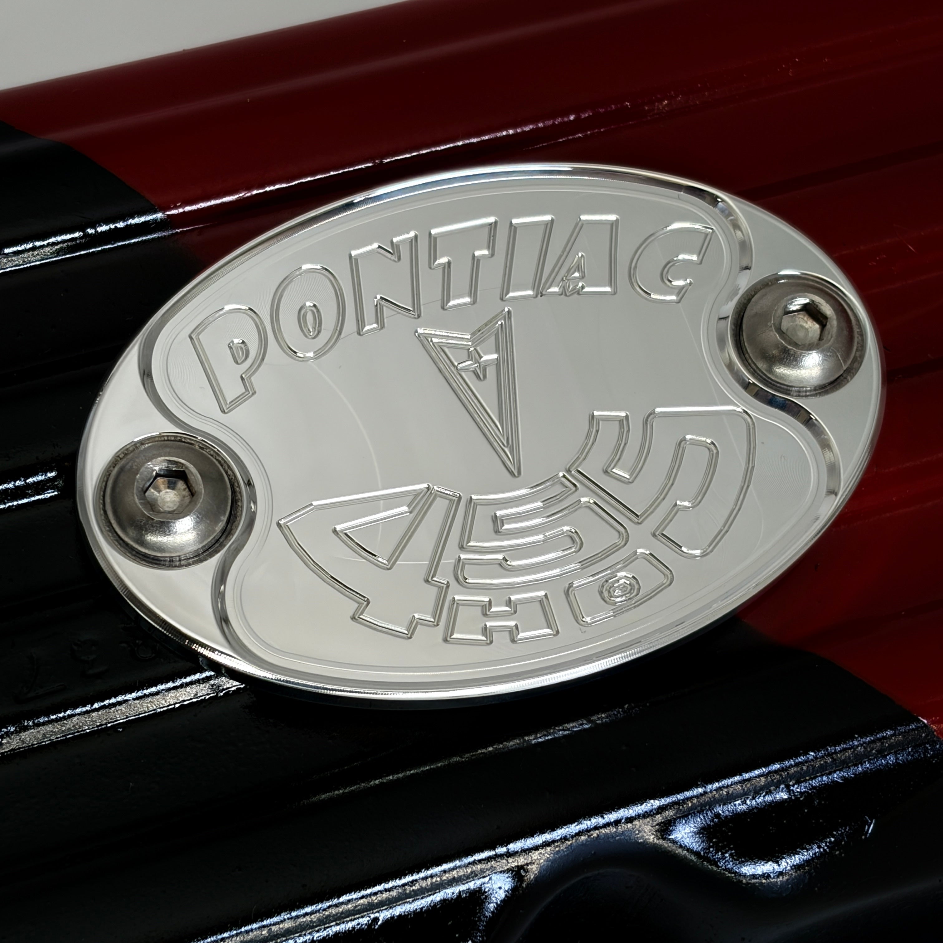 Mad4Metal Pontiac 455 HO Billet Aluminum Badge CNC Machined USA