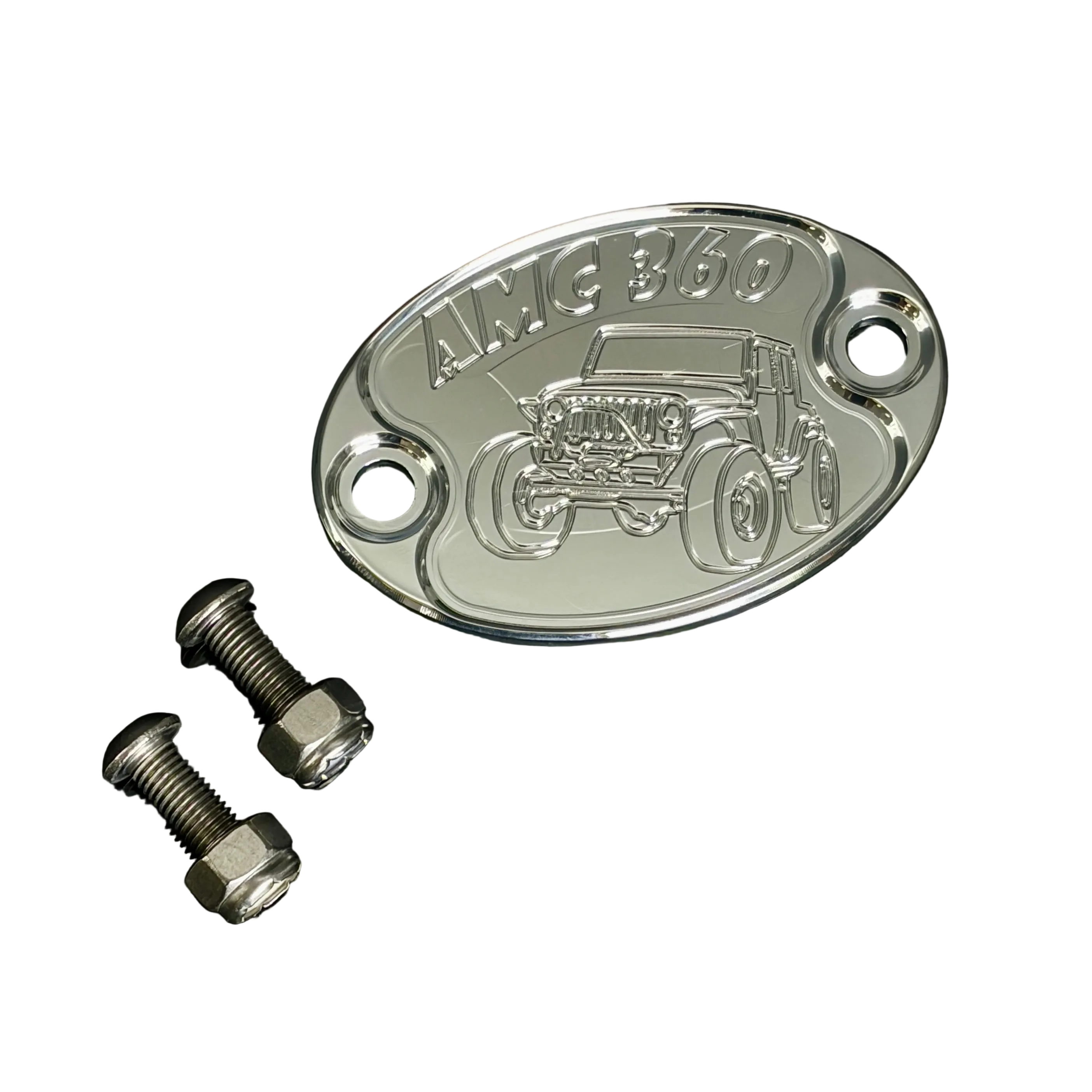 Mad4Metal Jeep AMC 360 V8 Billet Aluminum Badge CNC Machined USA