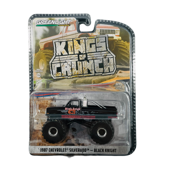 Greenlight 1 64 diecast 1987 Chevrolet Silverado Black Knight Kings of Crunch