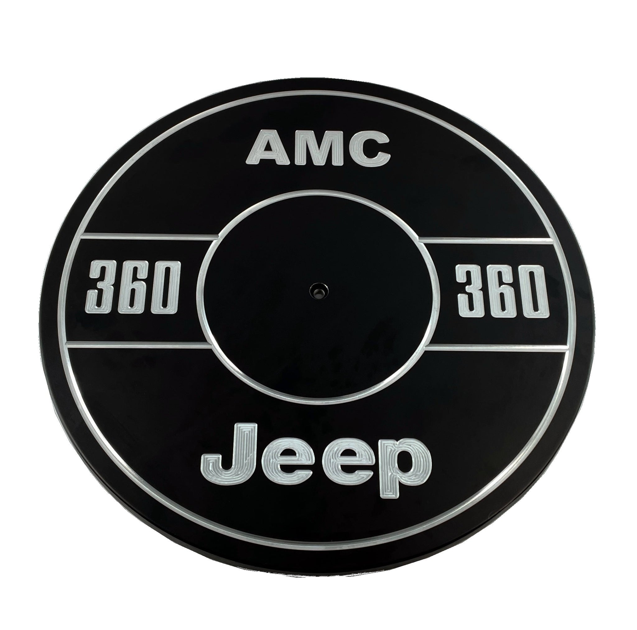Custom engraved AMC 360 air cleaner lid fits Jeep CJ V8 engines - performance cast aluminum with USA engraving