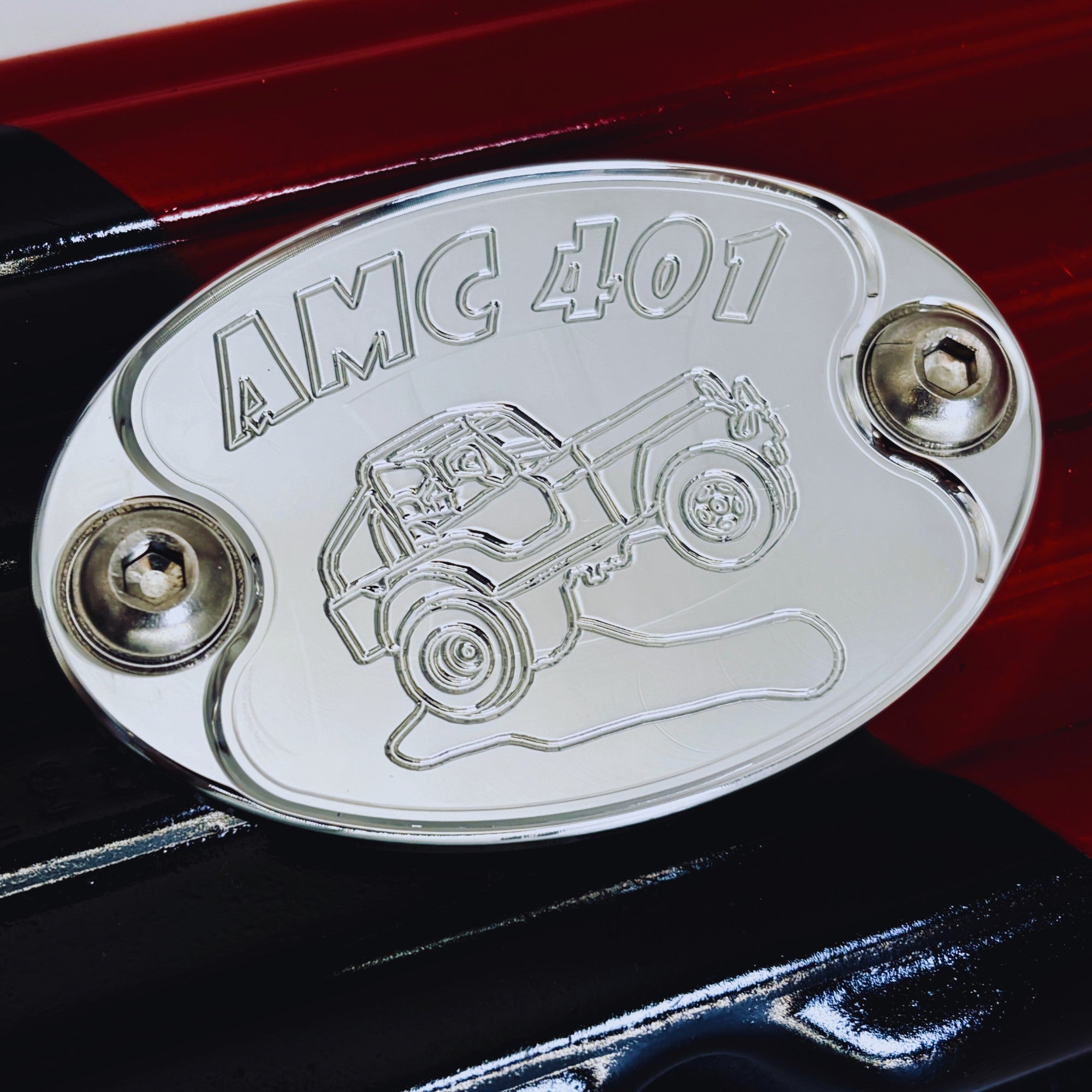 Mad4Metal Jeep CJ5 CJ7 AMC 401 Billet Aluminum Badge CNC USA