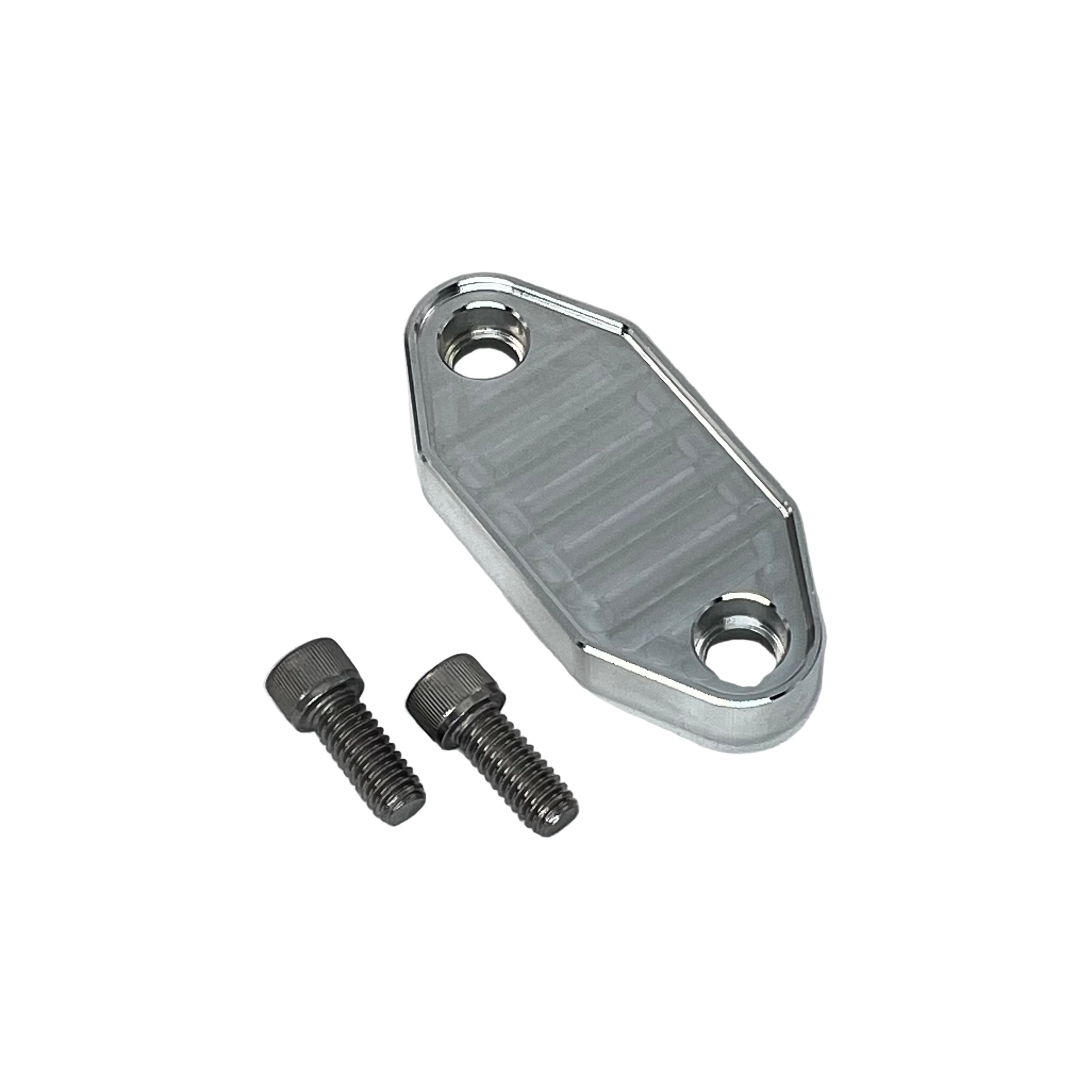 Fuel pump block off plate kit Oldsmobile Cadillac aluminum plate stainless steel hardware complete kit USA-made