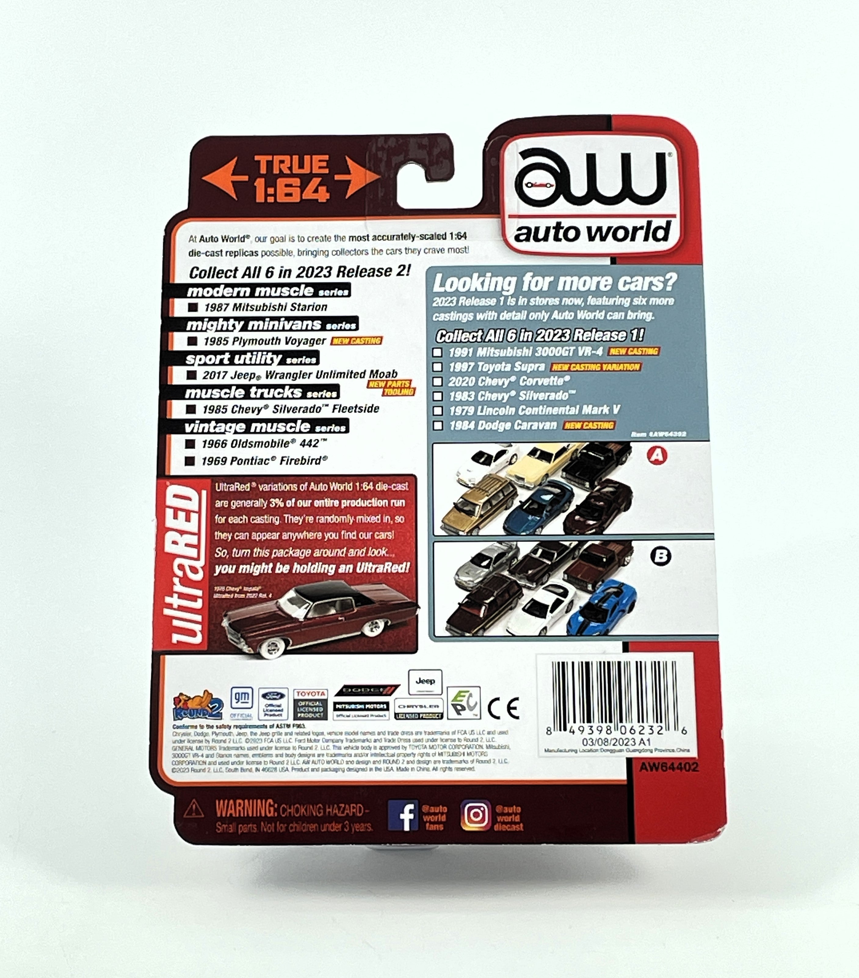 AW Auto World Diecast Cars 1 64 1969 Pontiac Firebird Auto World Muscle R2