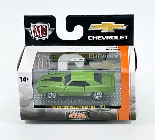 1969 Chevrolet Camaro SS/RS 396 M2 Machines Auto Mods R78 Green 1:64
