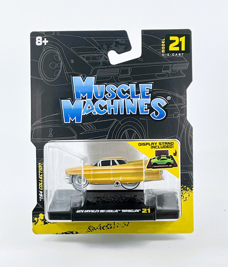 Muscle Machines Gene Winfields 1961 Cadillac Maybelline Yellow die Cast 1:64