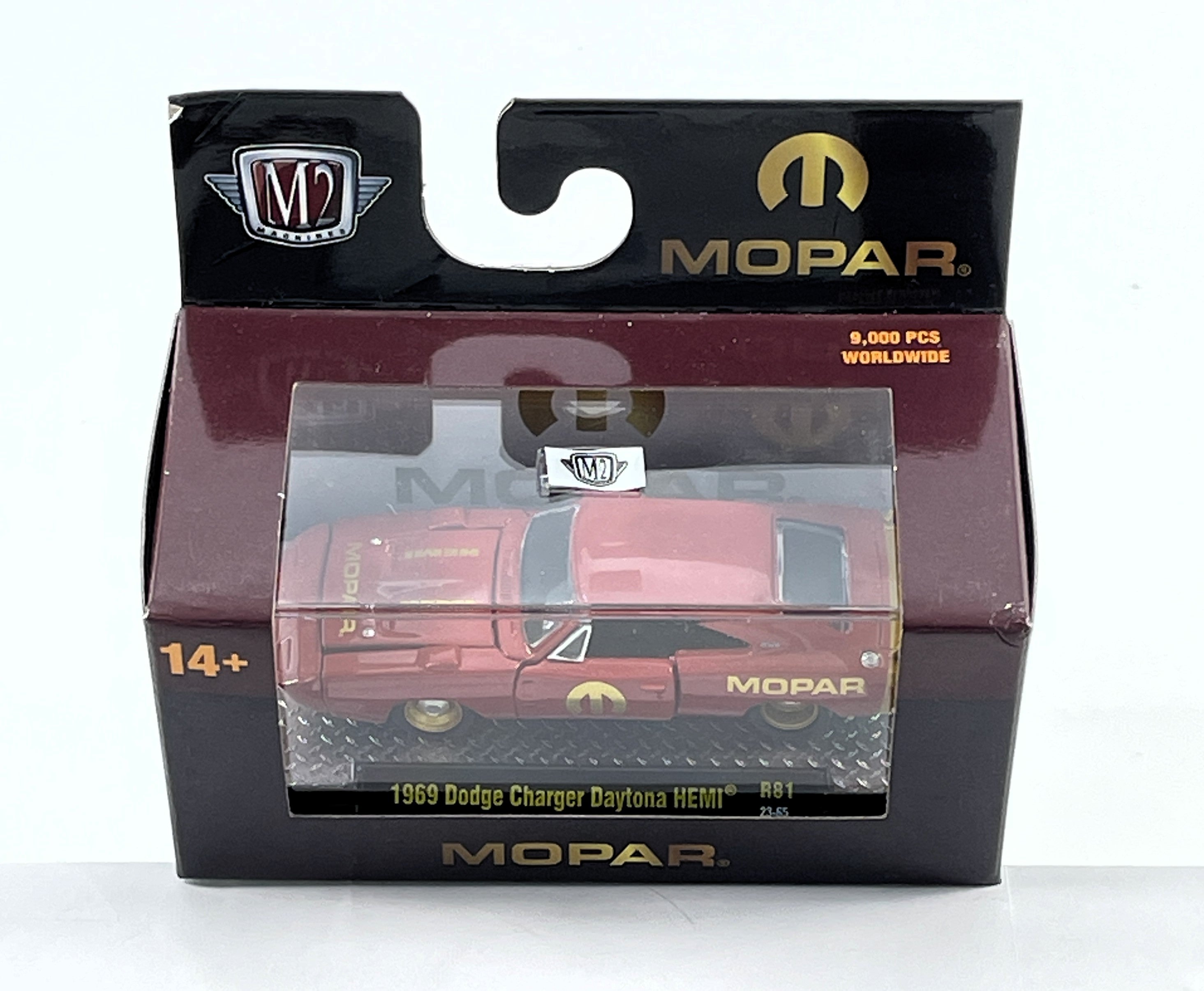 M2 Machines 1 64 Diecast Cars 1969 Dodge Charger Daytona HEMI Red Gold