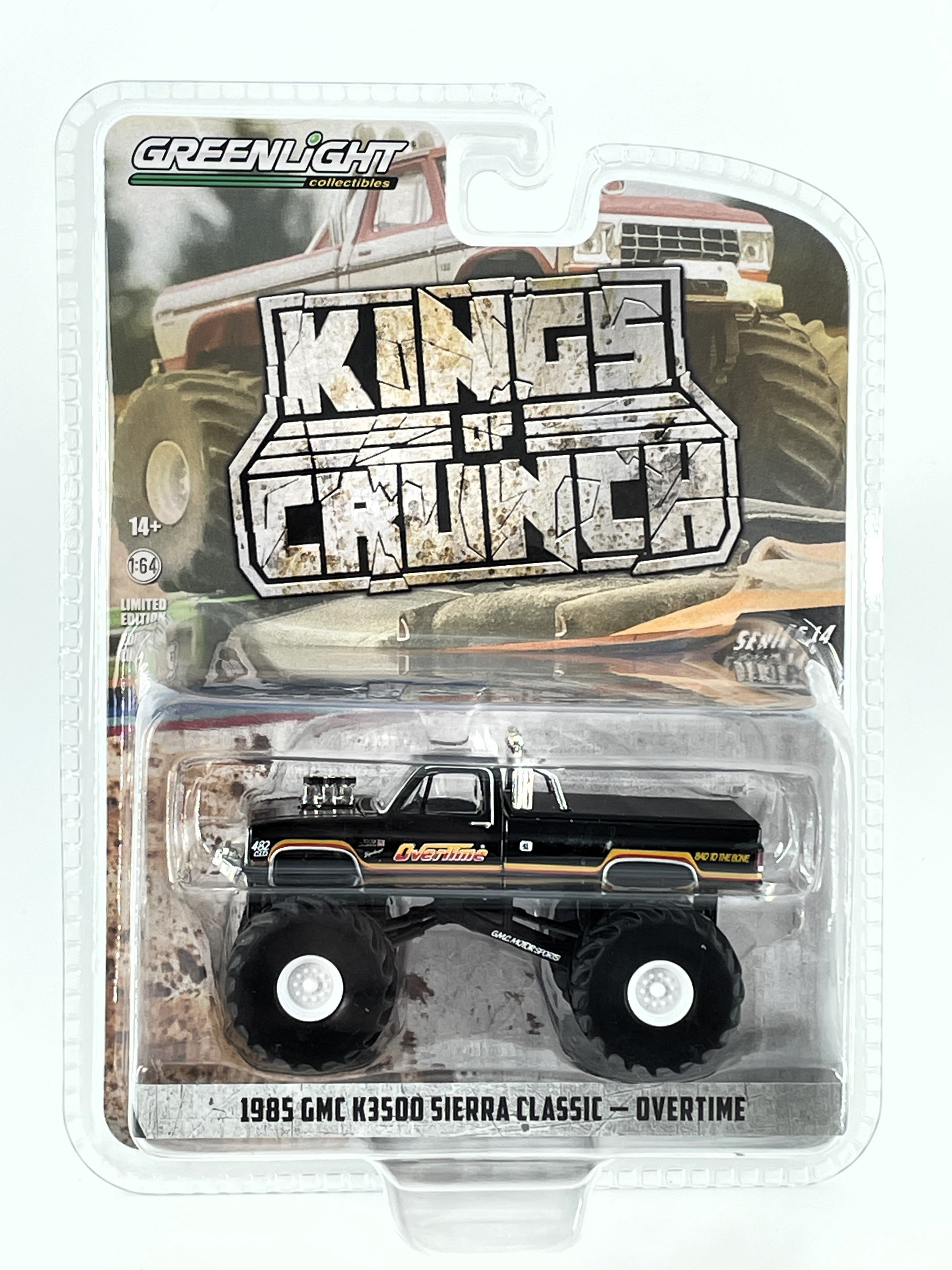 1985 GMC K3500 Sierra Classic Overtime Greenlight King Crunch Black 1:64