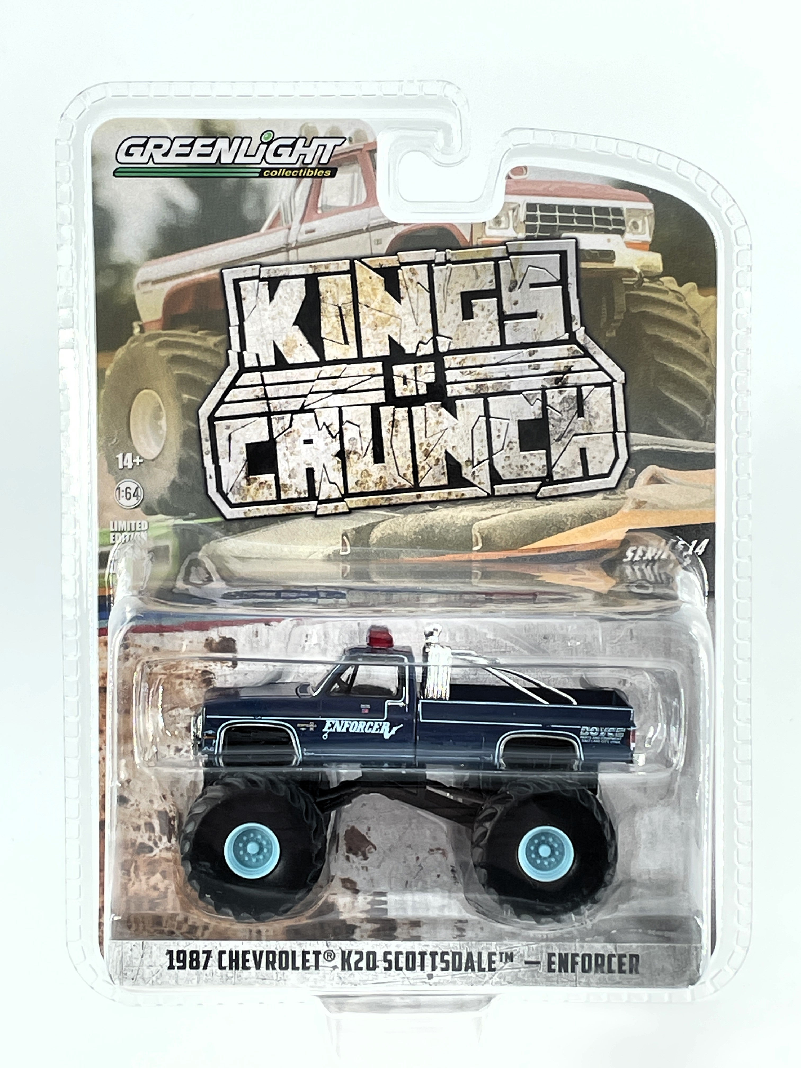 1987 Chevrolet K-20 Scottsdale Enforcer Greenlight King Crunch Blue 1:64