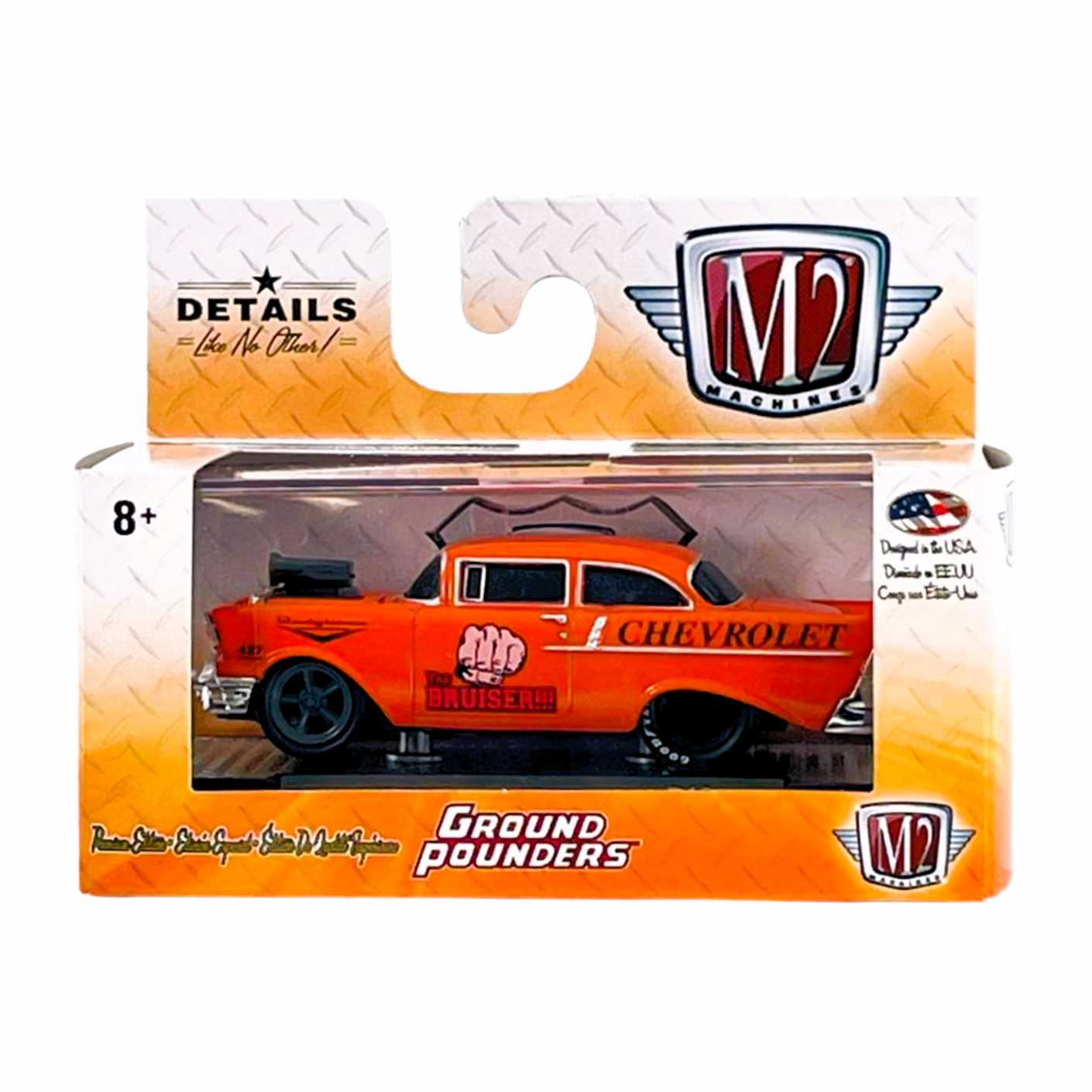 M2 Machines 1 64 Diecast Cars 1957 Chevrolet 150 Orange The Bruiser R18