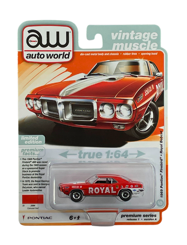 AW Auto World Diecast Cars 1 64 1969 Pontiac Firebird Royal Bobcat R1 VA