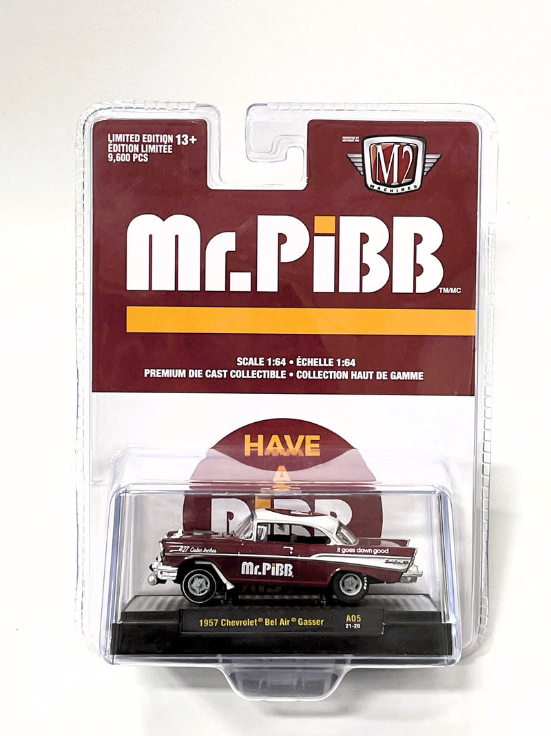 M2 Machines 1 64 Diecast Cars 1957 Chevrolet Bel Air Gasser Mr. Pibb A05