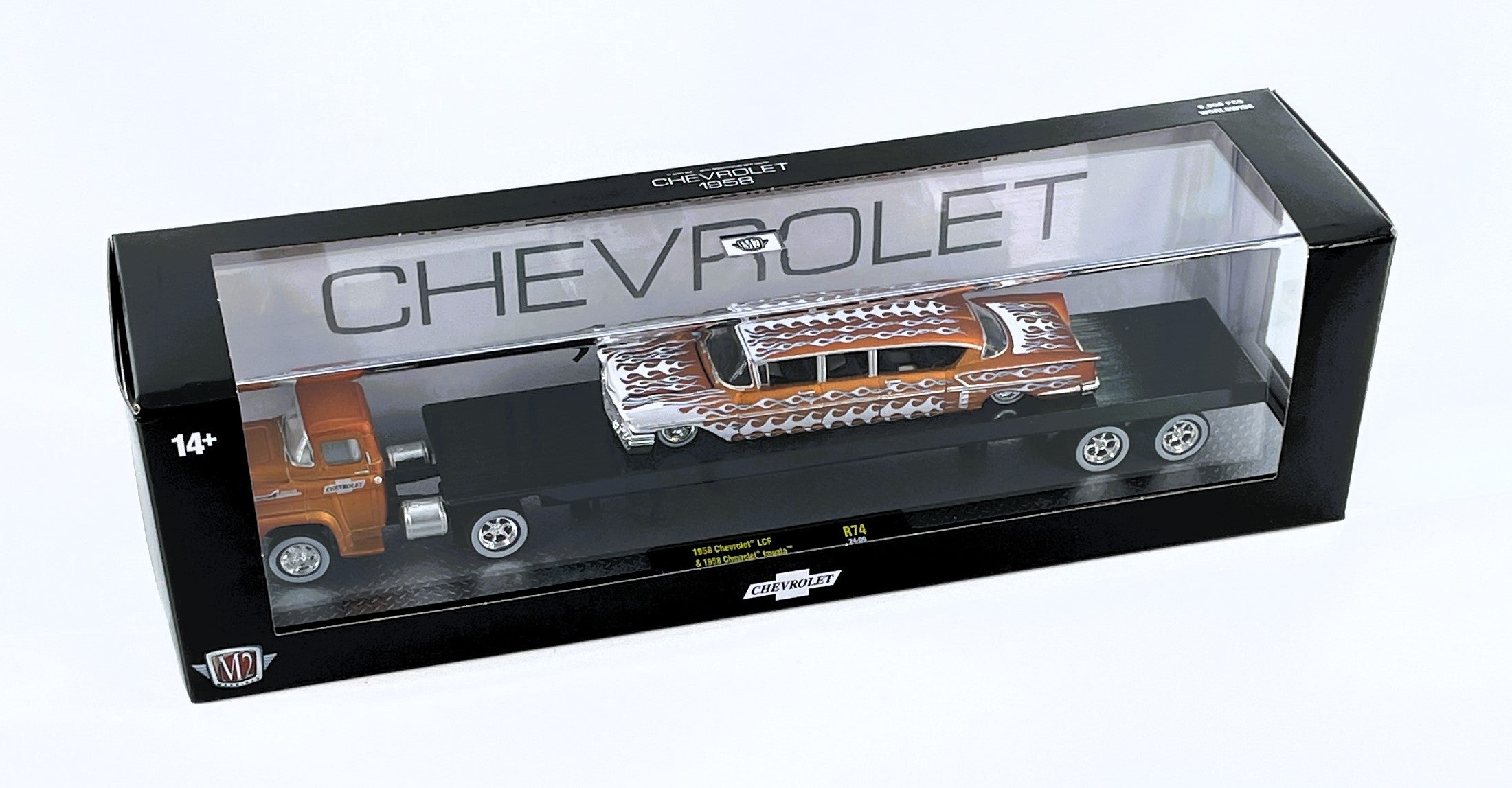 M2 Machines 1 64 Diecast Cars 1958 Chevrolet LCF 1958 Chevrolet Impala Flames